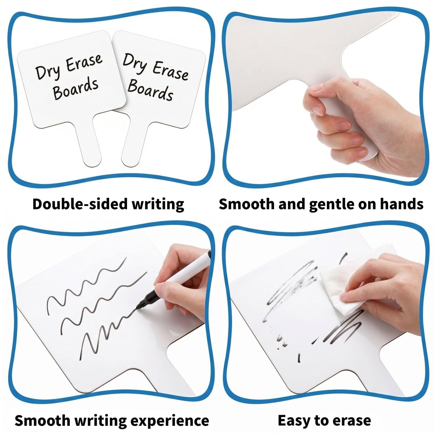 Cididu Set of 30 Dry Erase Answer Paddle, Small White Board Dry Erase Boards Classroom Pack, Handheld Lapboard Set with Erasers, Erase Paddle Boards for Students Teachers School Supplies