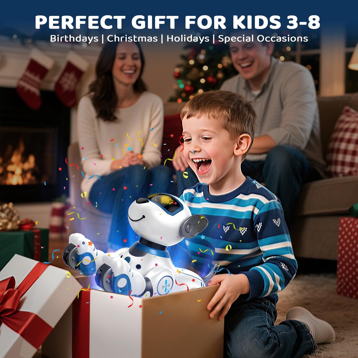 great dachong Robot Dog Toy for Kids 3-12: Remote Control Interactive Robot Puppy with Touch & Follow, Programmable Tricks, Dancing & Walking, Birthday Gift for Smart Boys & Girls