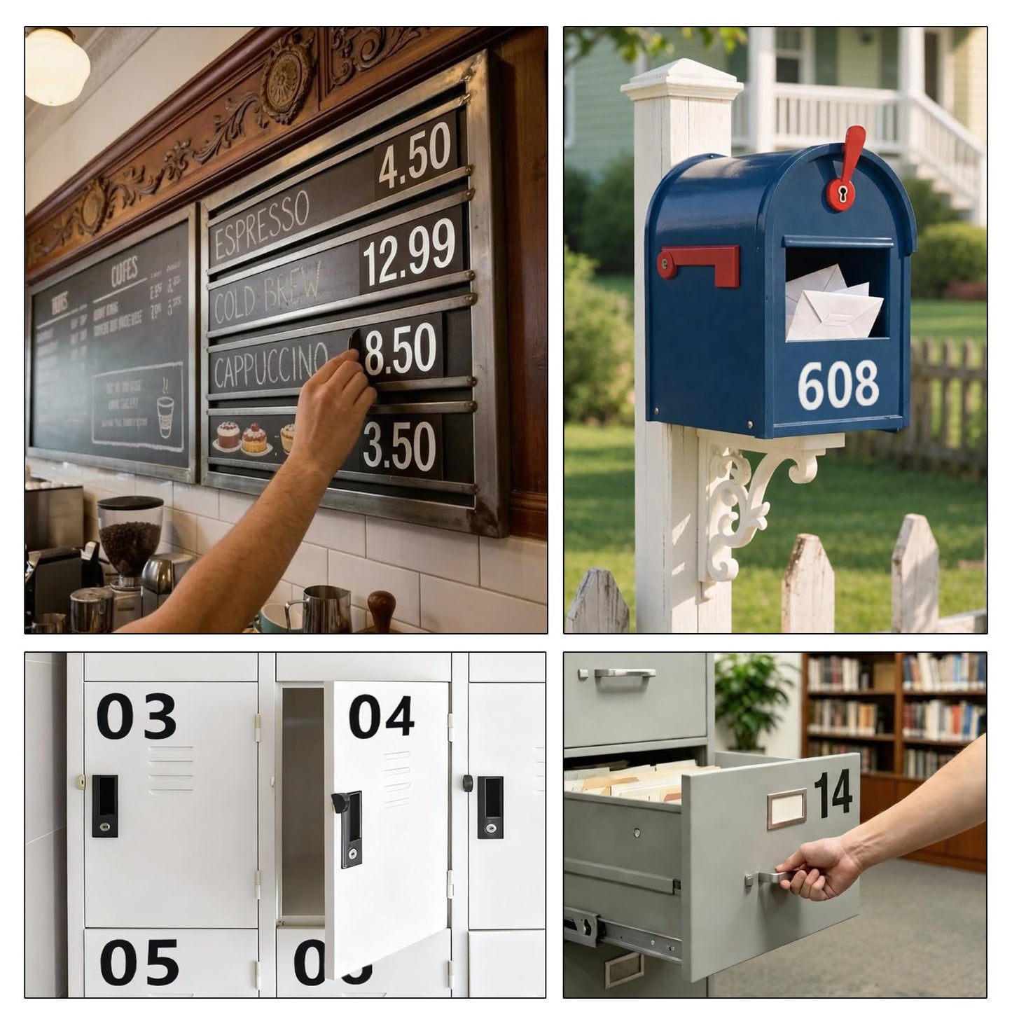 Black Die Cut Number Magnets for Metal Cabinet/Mailbox,Height 3"(Number 0 to 9,Each 2 Pieces),Office Must Haves for Numbered Cells