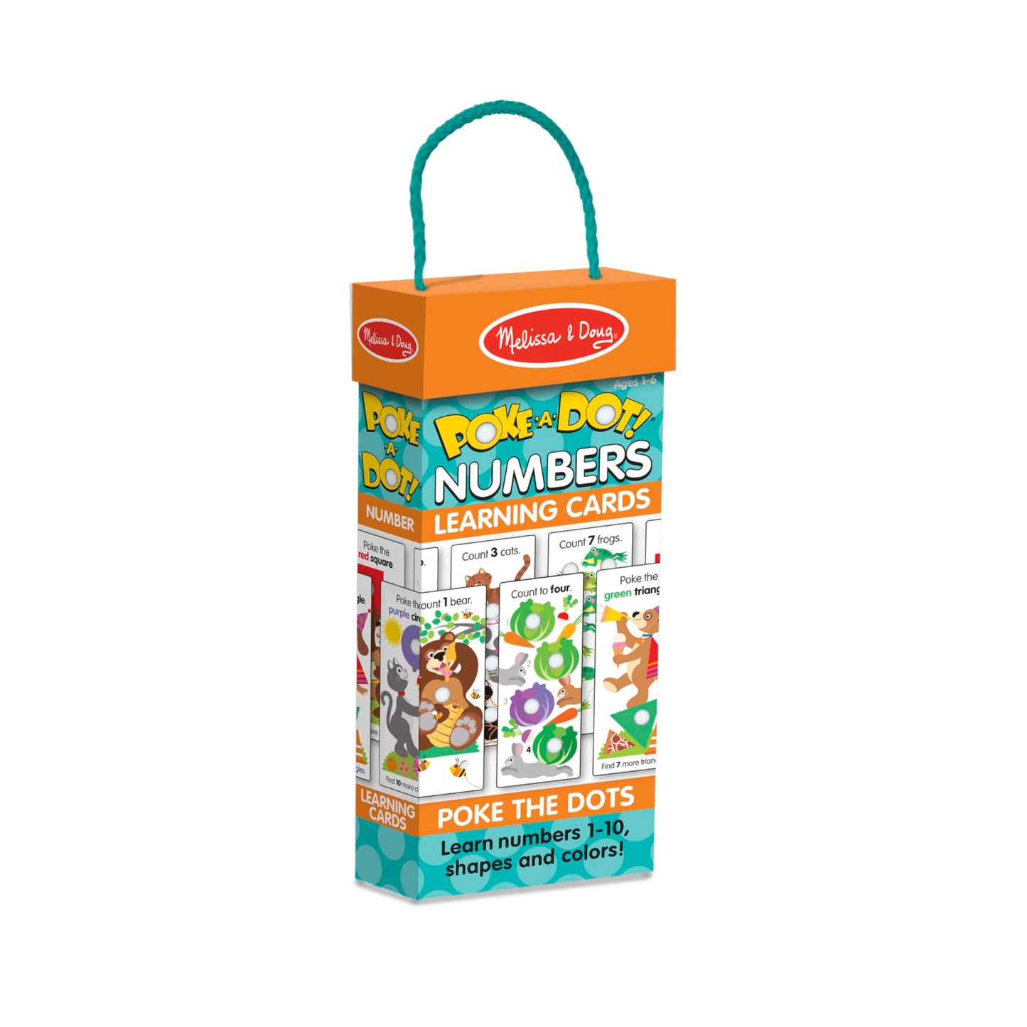 Melissa & Doug Poke-a-Dot! Numbers, Shapes & Colors Jumbo Learning Cards, 13 Double Sided Interactive Flash Cards, Educational Activities for Toddlers & Preschoolers, Ages 1+