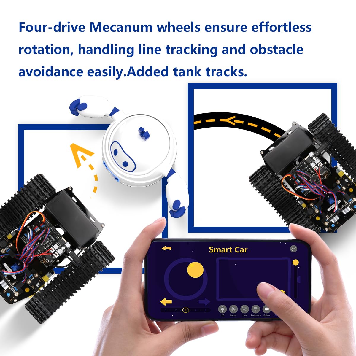 ACEBOTT Smart Robot Tank Car Kit with ESP32 for Arduino Robotics for Kids Ages 8-12 12-16 STEM Science Kits Coding Gifts for 8-16 Year Old Boys Girls Teens Cool Engineering Building Toys Unique Gifts