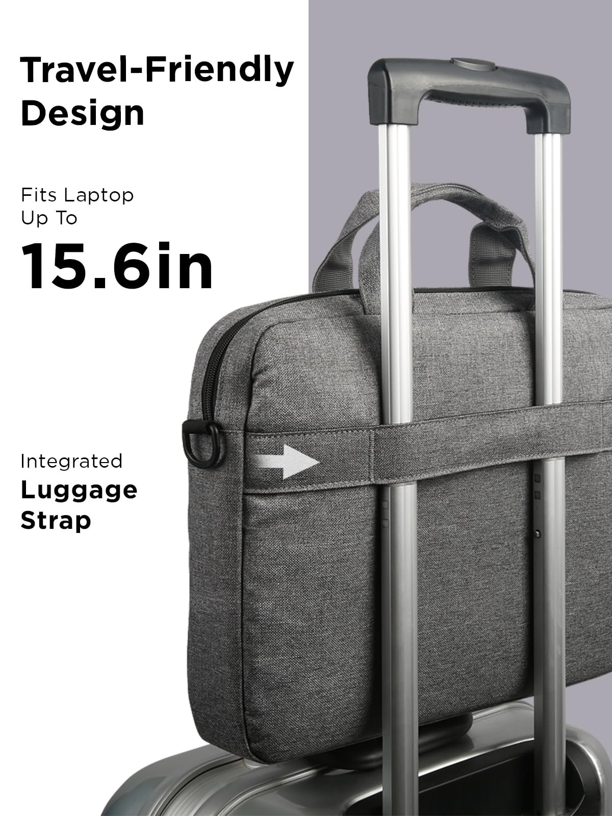 Lenovo Laptop Carrying Case T210, 15.6-Inch Laptop and Tablet, Sleek Design, Durable and Water-Repellent Fabric, Business Casual or School, GX40Q17231 Casual Toploader - Grey
