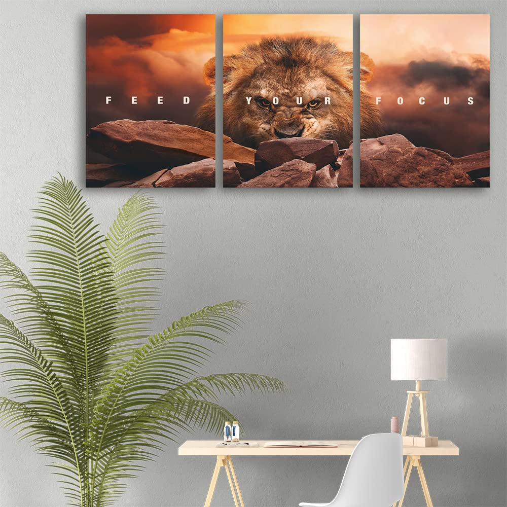 Inspirational Quotes Poster Framed Wall Art Motivational Canvas Painting Print Picture Wall Art Canvas Modern 3 Panels Canvas Prints Artwork for Home Office Decor Ready to Hang - 36" W x 16" H