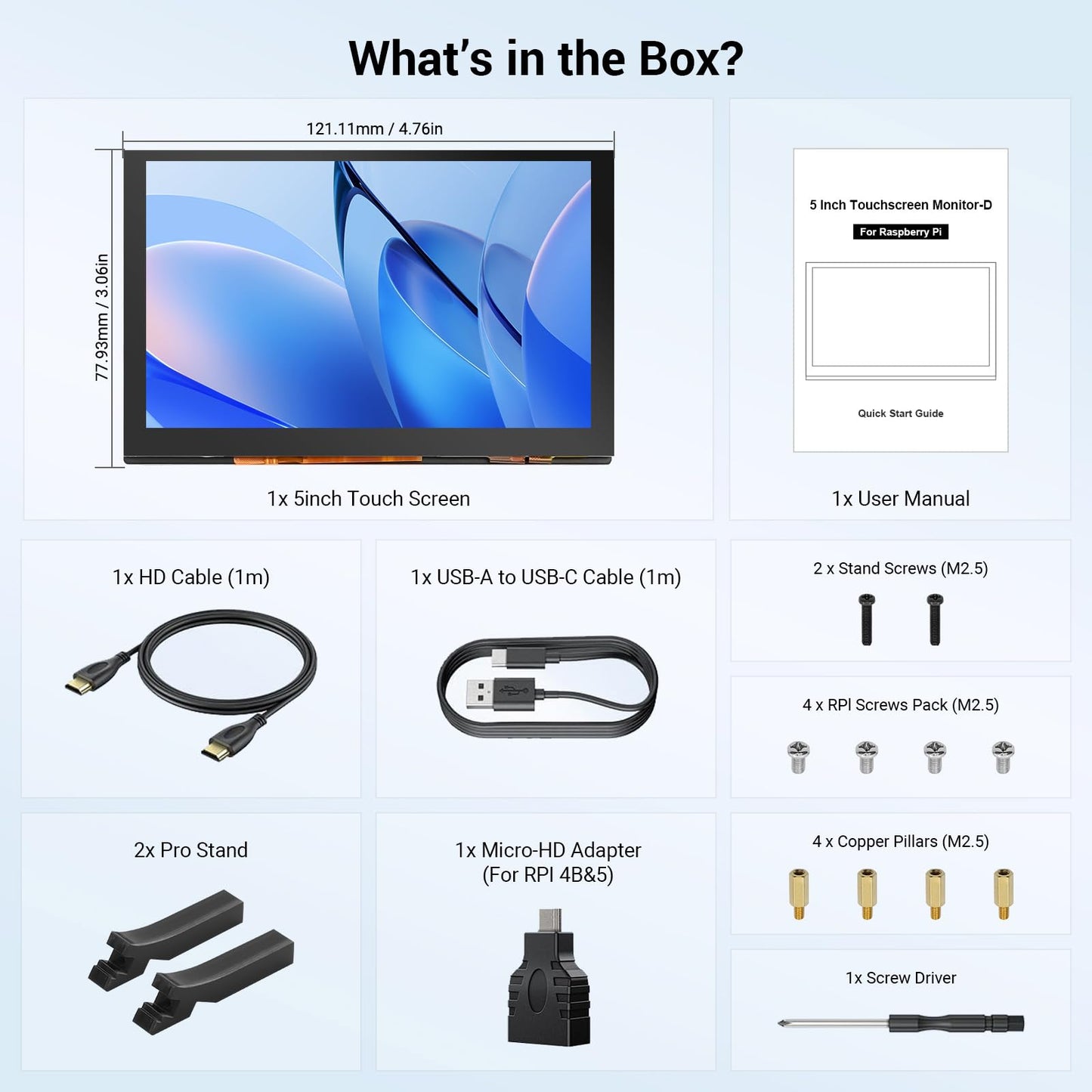 ELECROW 5 Inch Touchscreen Monitor for Raspberry Pi, 1024X600 IPS HD Capacitive Touch Screen Display with Acrylic Stand, Plug and Play, Compatible with Raspberry Pi 5/4/3, Banana Pi, Jetson Nano