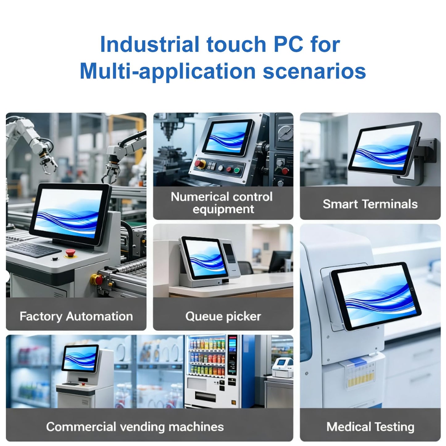 GreenTouch 15 Inch Open-Frame Touchscreen LCD Monitor -Android All in one Computer with RK3566 RAM 4G & ROM 32G - Capacitive PCAP -1024x768-5:4-Black - Front IK08/IP65