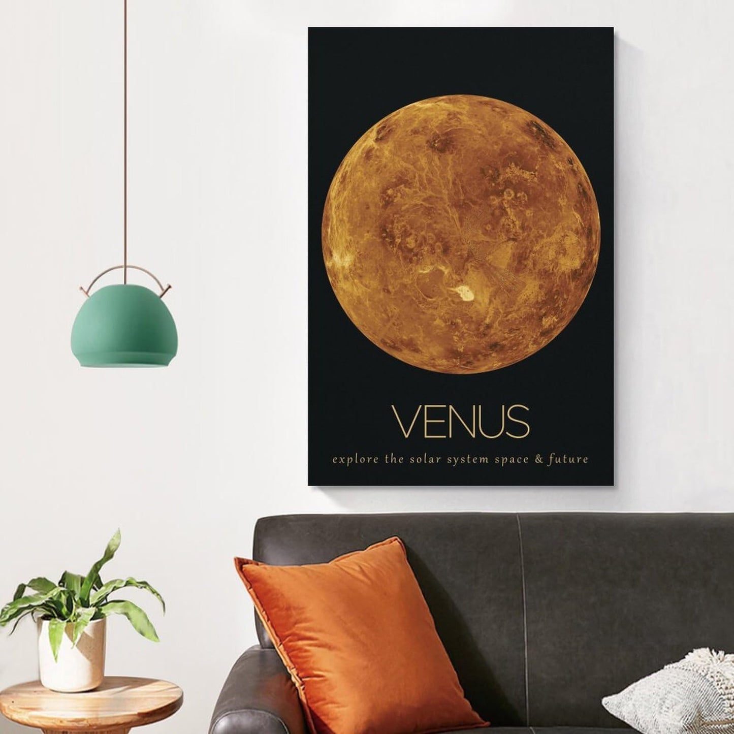 LGDSBHH Minimalist Venus Solar System Canvas Wall Art - Educational Space Planet Poster - Science Classroom & Kids Bedroom Decor - 12x18 Inch (Unframed)