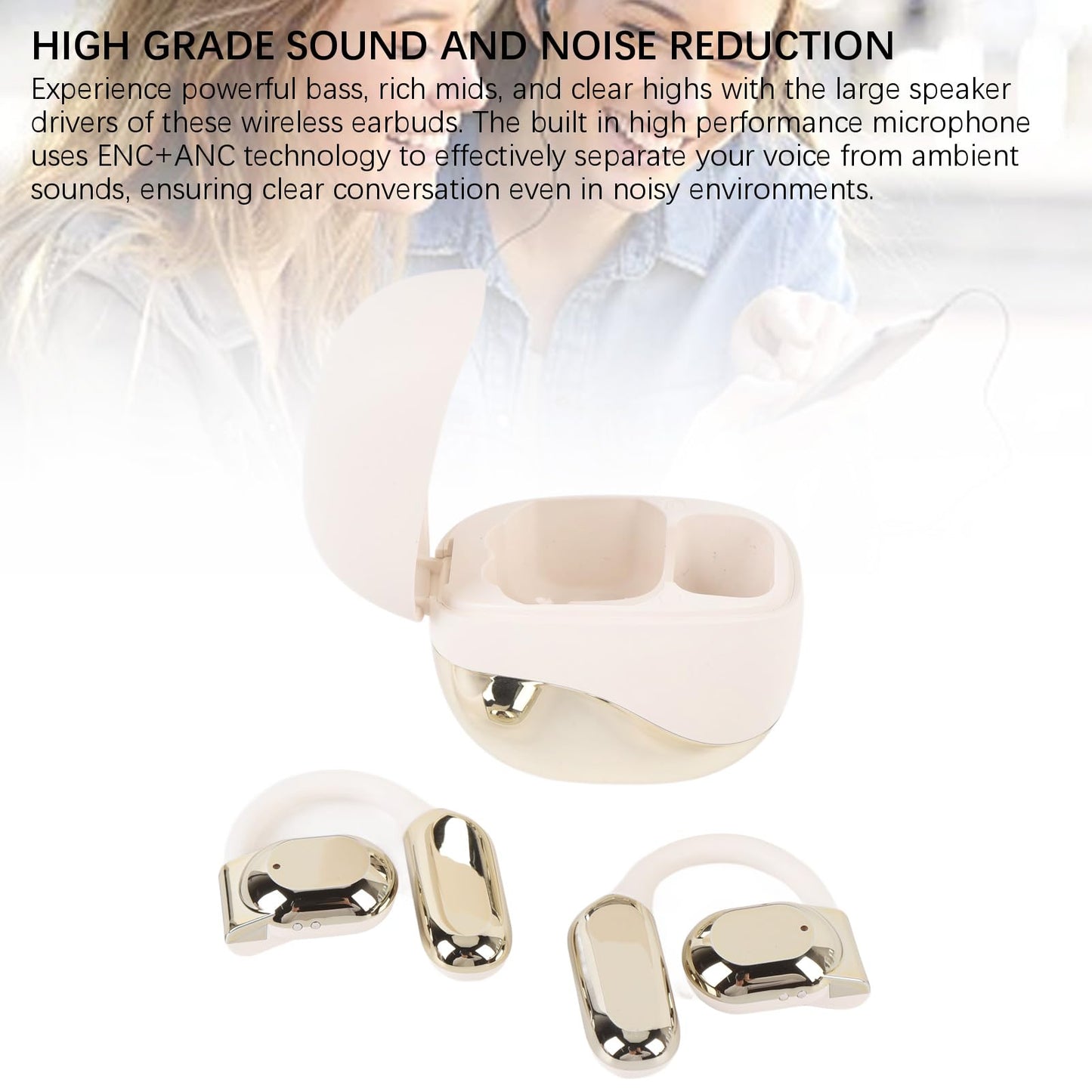 Wireless Earbuds for Real Time Translation 144 Languages, AI Translator Earbuds with App, Bluetooth Headset for Travel, Business Meeting and Language Learning