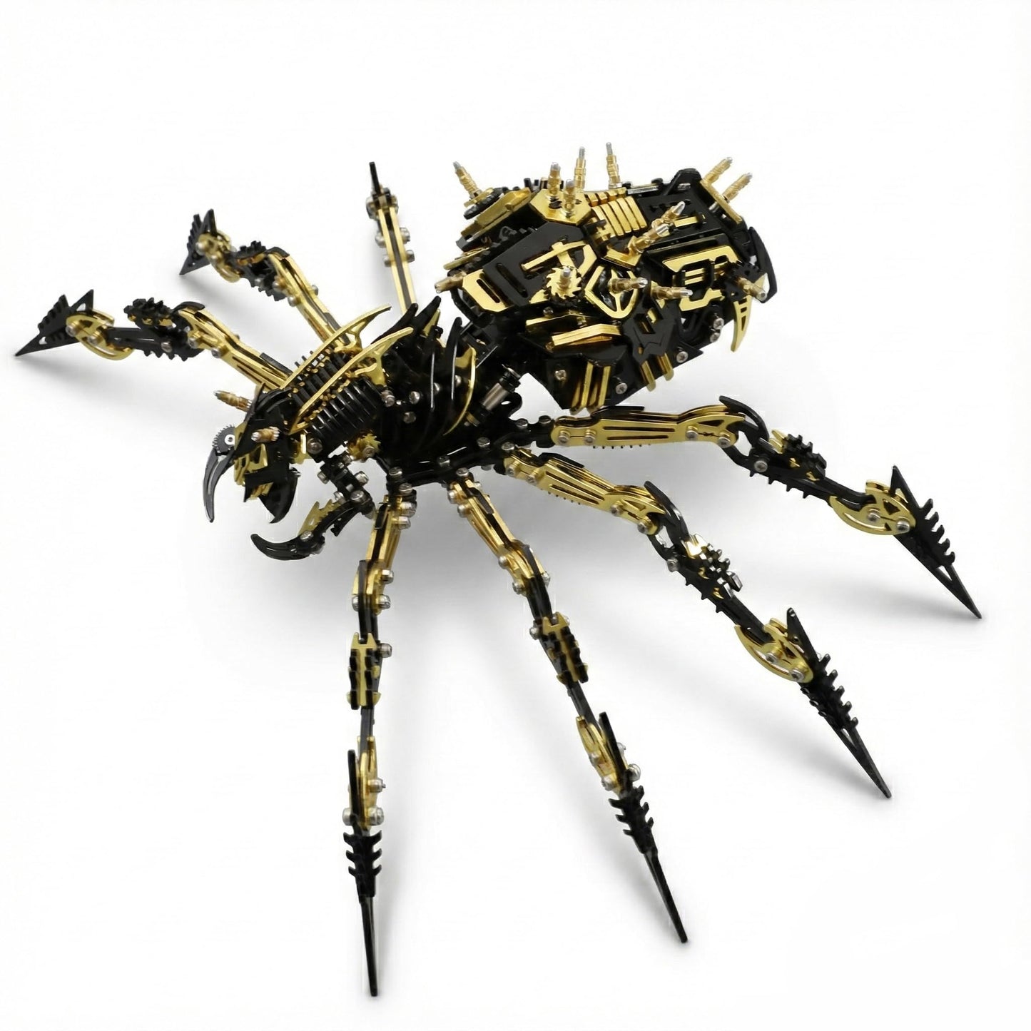 Fccgear 3D Metal Assembly Model Set Mechanical Spider Model Kit for Adults, 800pcs Brain Teaser STEM Kit for Kids, DIY Hobbies for Men Women - Creative DIY Gift for Adults & Teens (Black Gold)