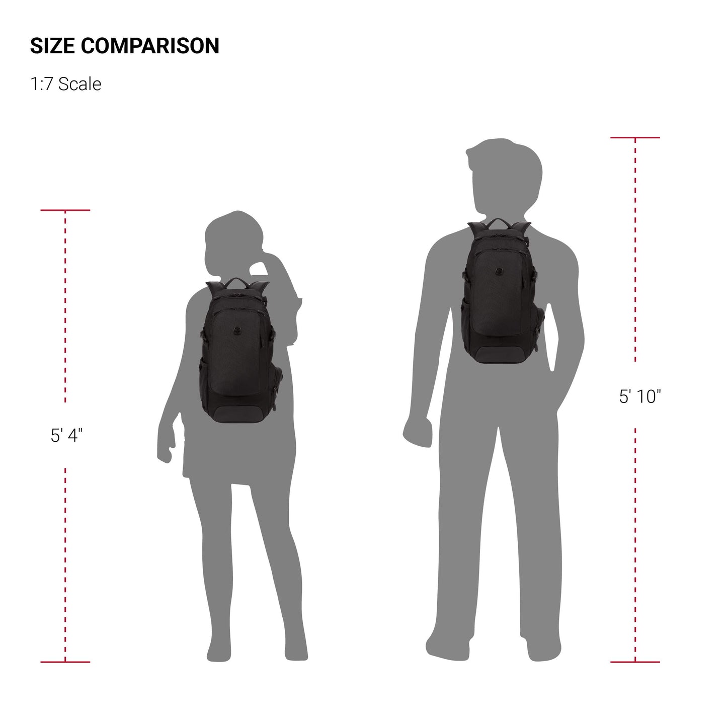 SwissGear 3598 Backpack, Narrow Daypack, Ideal for Commuting and College