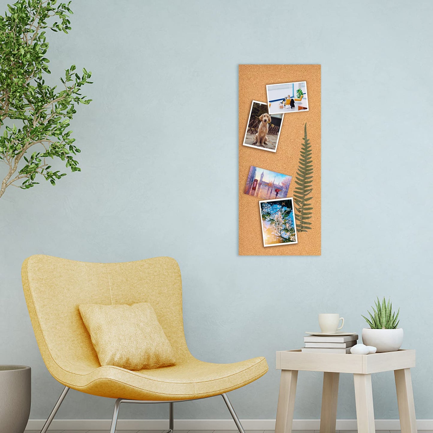 Aitakatta 17x8 Cork Board Tiles Bulletin Board, 1/4" Thick Self-Adhesive Cork Boards for Walls, Cork Tiles Vision Board for Home, Office, School, Bulletin Board Decorations(6mm,2pc)