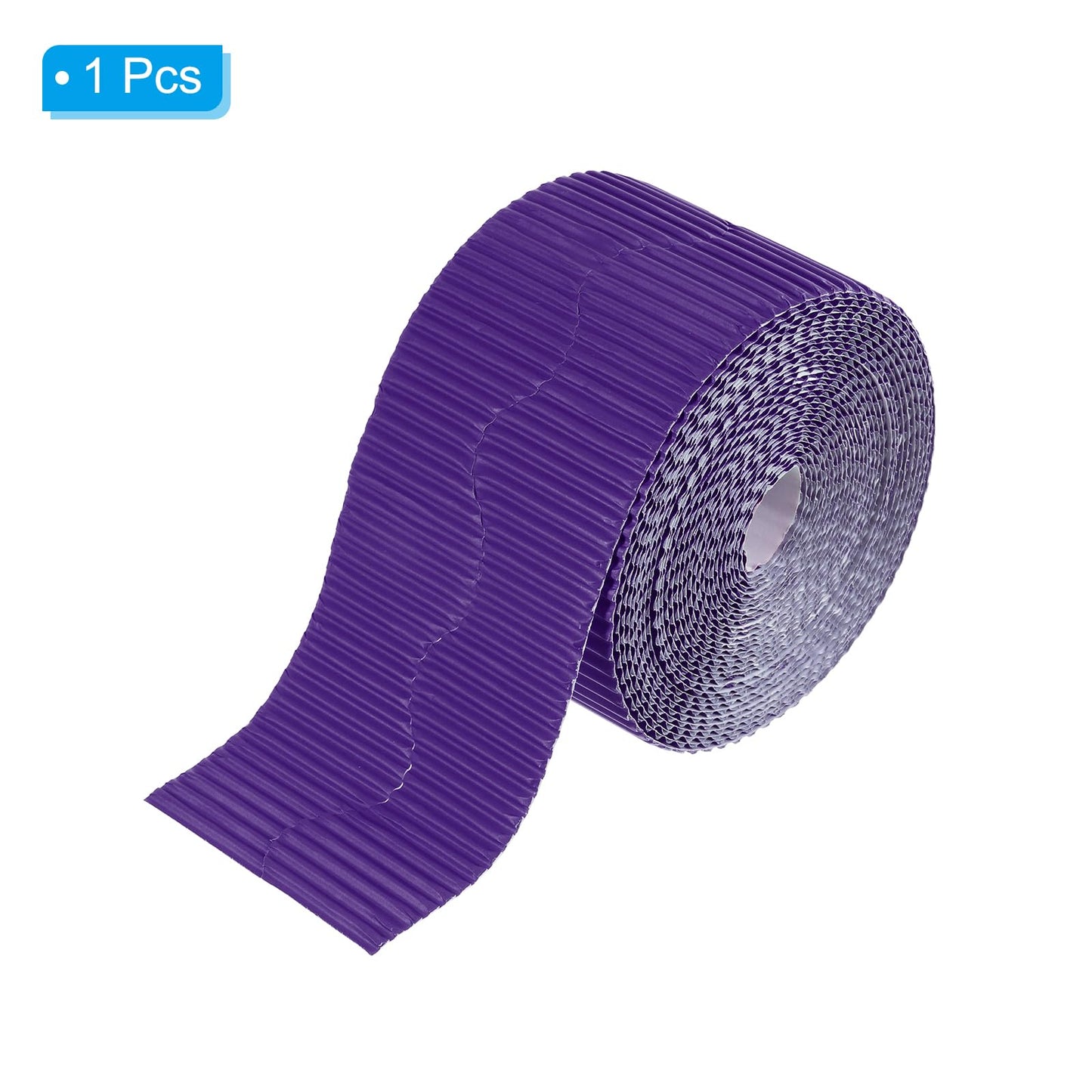 PATIKIL 3.9inch x 49.2ft Bulletin Board Border, Scalloped Trim Paper Corrugated Paper for Locker Classroom Decor Black White Cork Poster Boards, Dark Purple