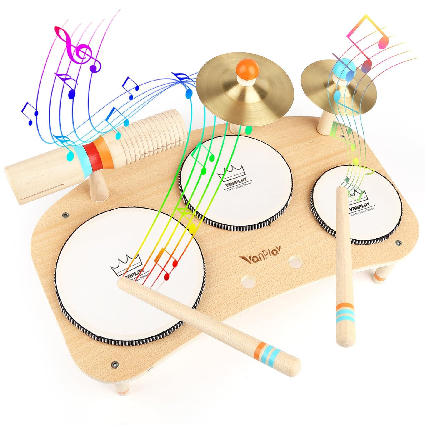 Kids Drum Set for Toddlers 3+, 8 in 1 Montessori Musical Instruments - Wooden Musical Toys for Baby Easter Christmas Birthday Gifts for Preschool Learning Music for Boys Girls Age 3 4 5 6