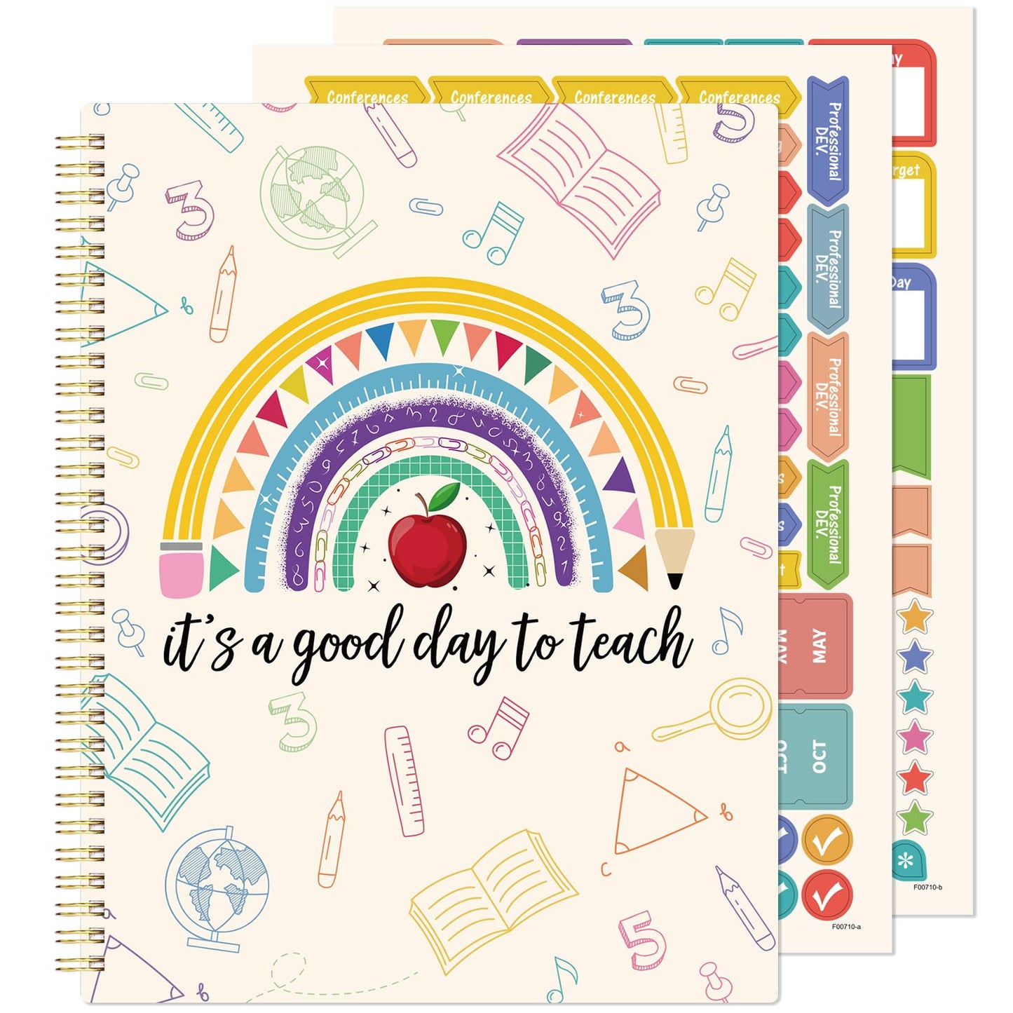 Undated Teacher Planner - Teacher Planners 8.5 x 11, Teachers Lesson Plan Book, Teachers Lesson Planner 2026-2027 with Stickers and Inner Pocket