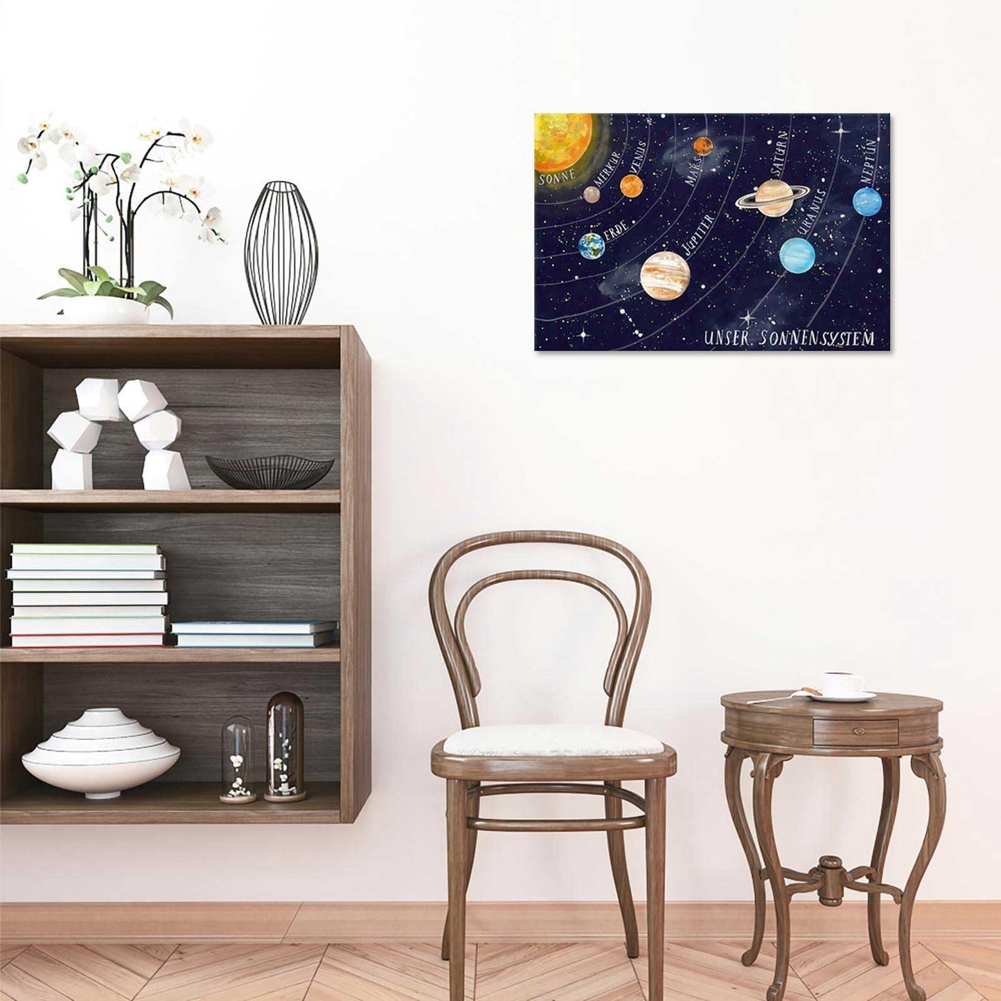 Solar System Educational Planet Poster Universe Infographic Star Life Cycle Astronomy Knowledge Suitable For Living Room Dormitory Bedroom Wall Decoration 16x24in Framed