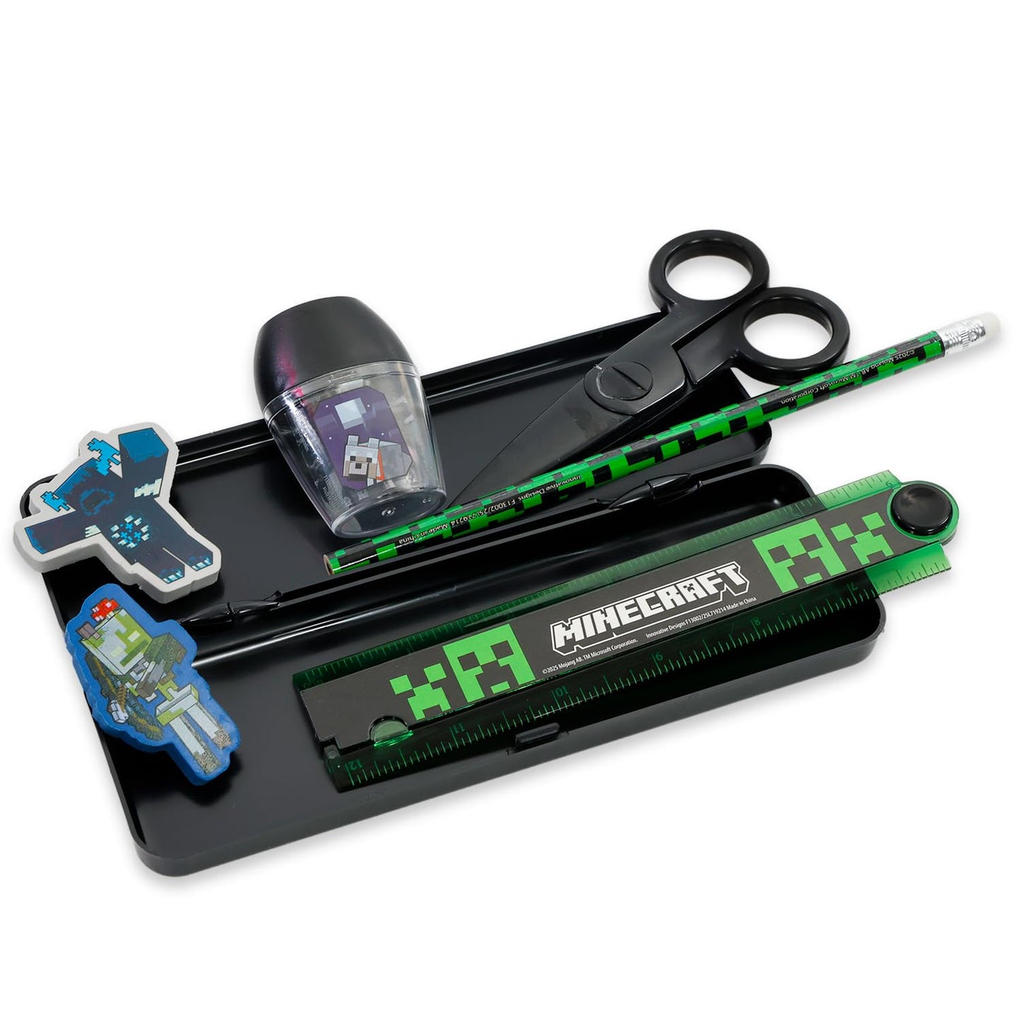 Minecraft Back to School Value Pack Set - Minecraft Folder, Notebook, Erasers, Stickers, and More | Video Game School Supplies Bundle