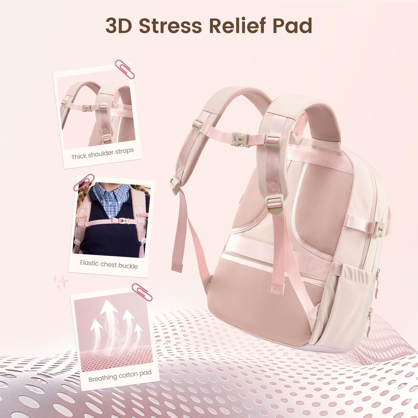 LOVEVOOK School Backpack for Teen Girls,Student Backpack Purse for 8-16 Teenage,Cute Kid Bookbag with Large Cup Holder,Back to School Backpack Fit 15.6 Inch Laptop,College Travel Bag for Daughter Gift