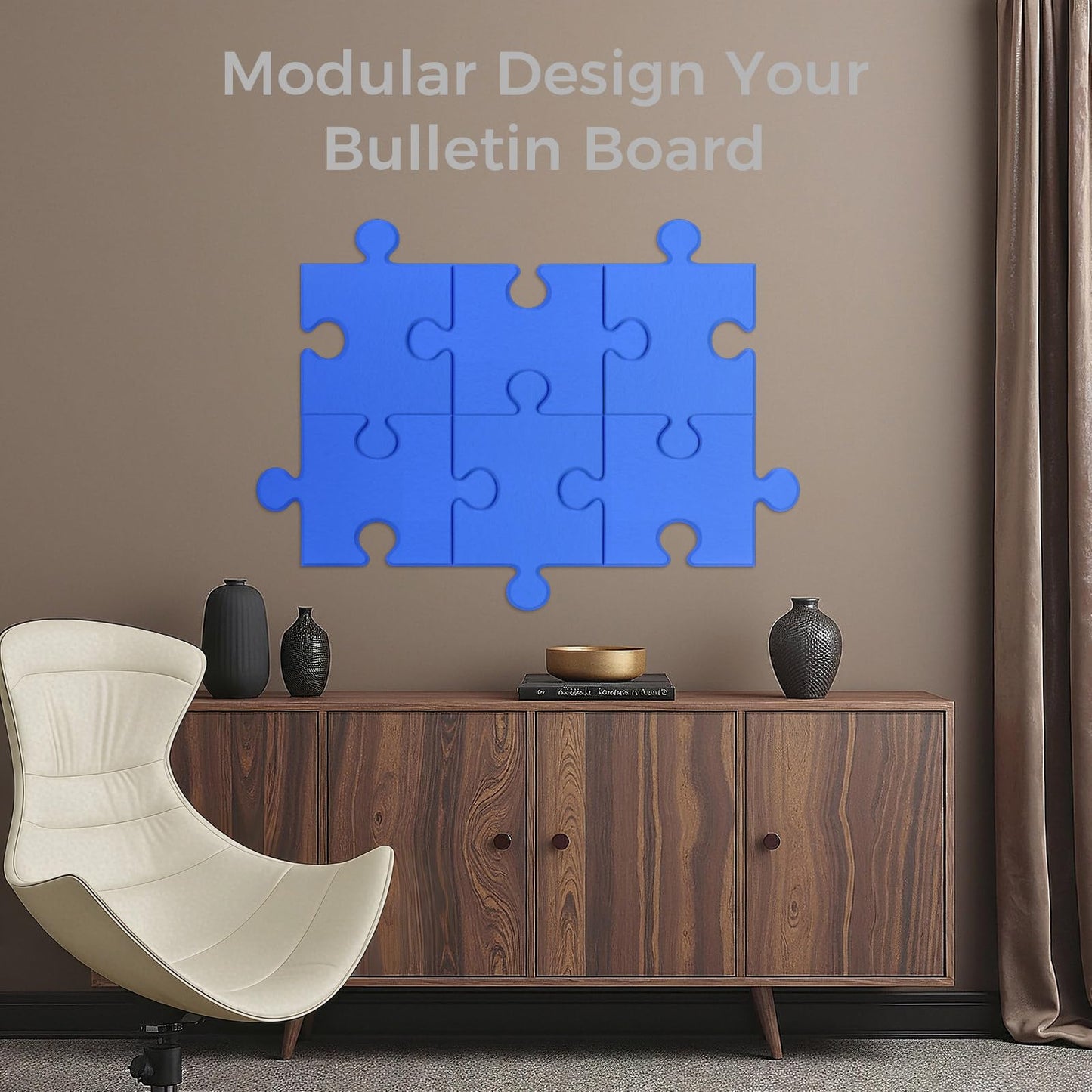 Felt Bulletin Board Tiles 31.5" x 20" Cork Board Alternative 6 Pack with 30 Pushpins 40 Adhesive Tabs Felt Wall Tiles Cork Boards for Walls Thick Slat Wall Panels for Home Office Classroom Decor