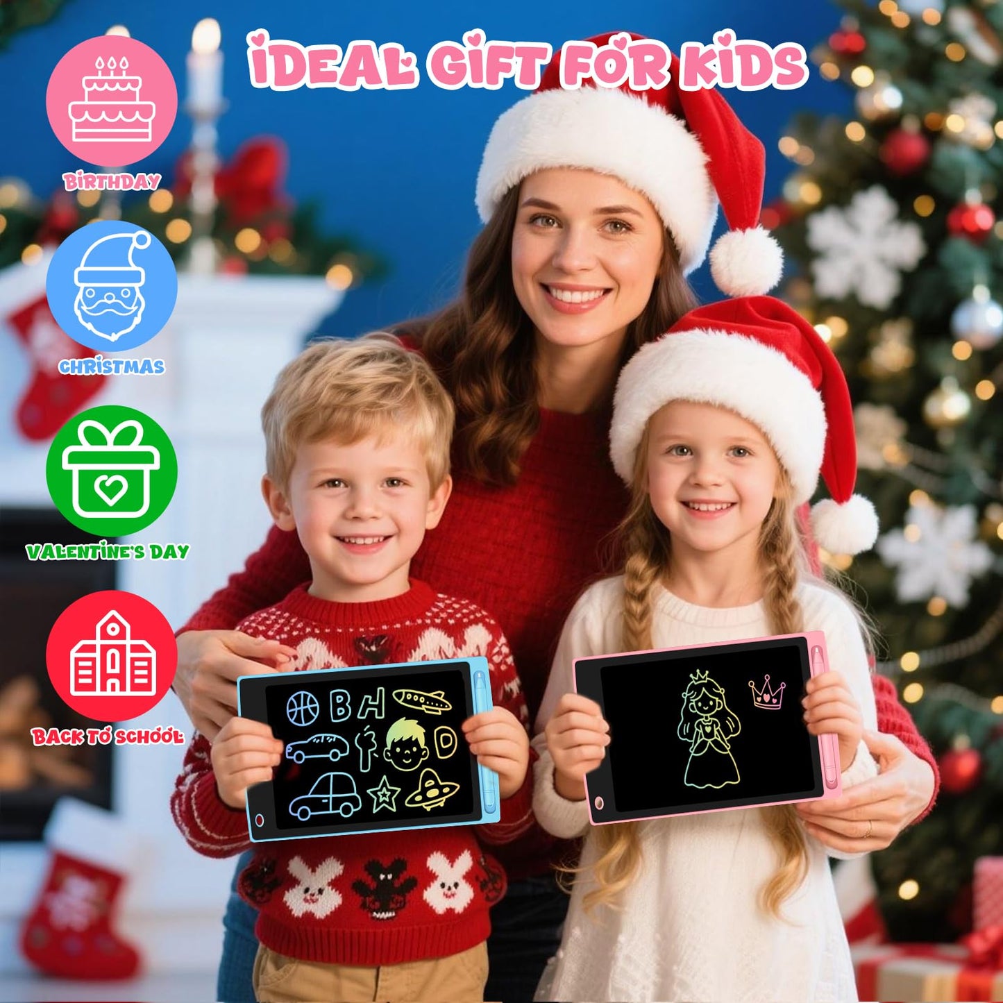 Glochin 20 Pack LCD Writing Tablet for Kids, Erasable and Reusable Toddler Doodle Board in 8.5 inch, Ideal Educational Drawing Pad for Learning Toy for Ages 3-8 Gifts for Girls Boys