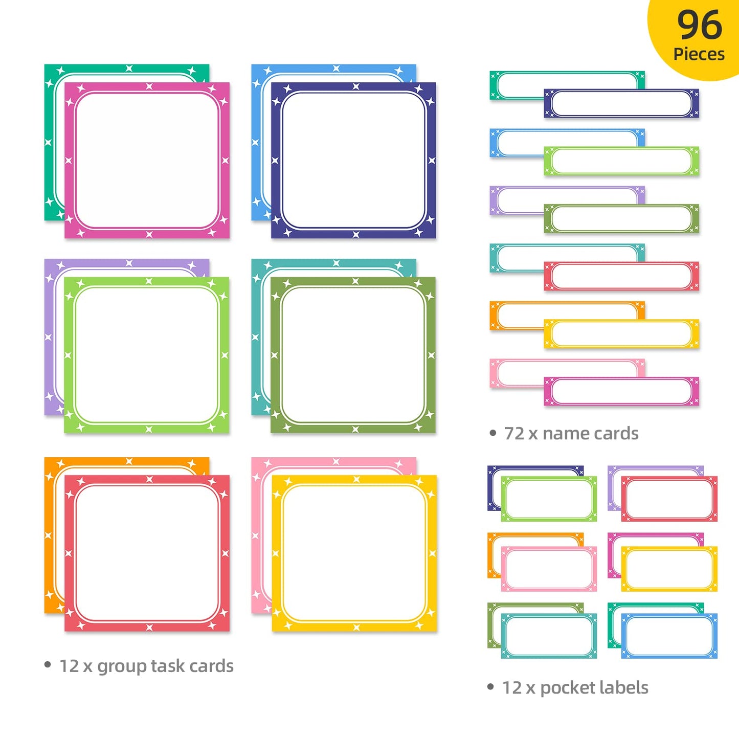 REGELETO Small Group Management Pocket Chart with 96 Cards Classroom Jobs Chart Small Group Organizer and on Task for School Teacher Homeschool Learning Supplies (Black)