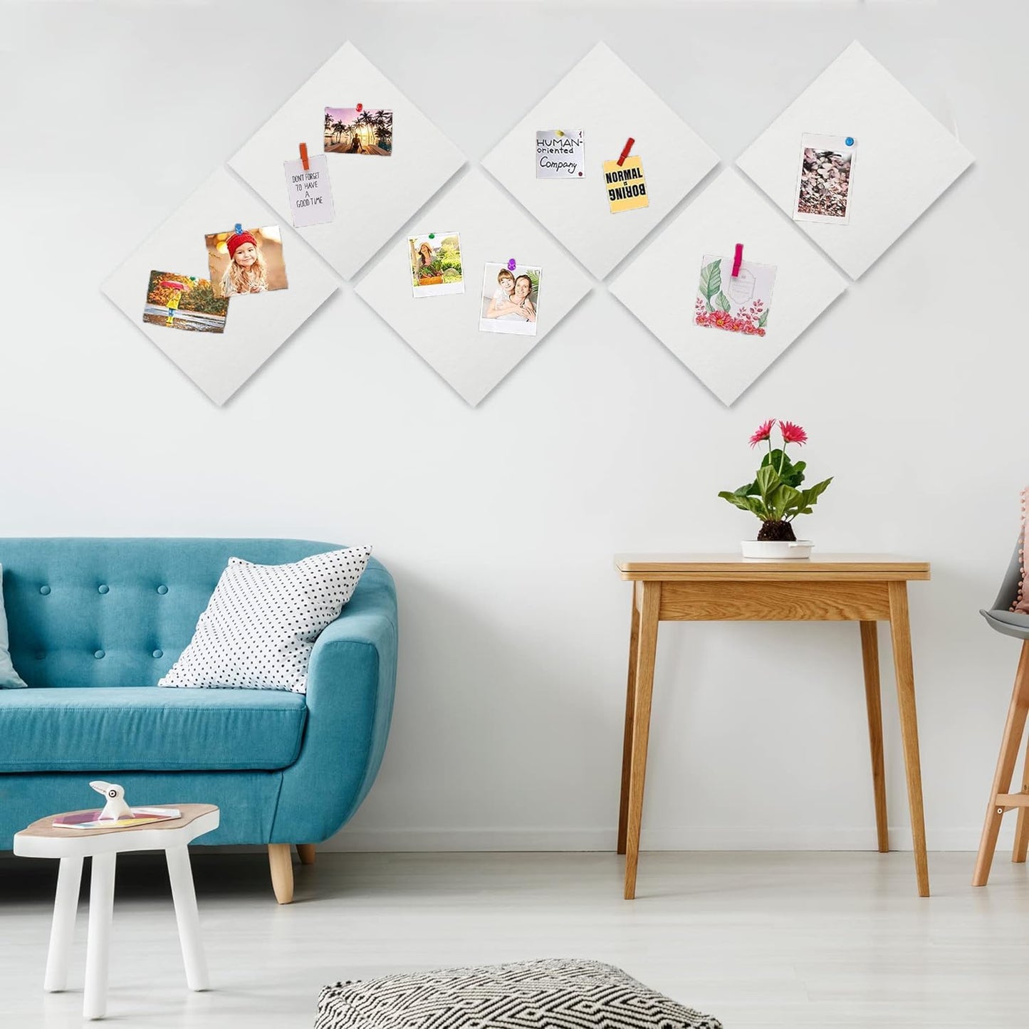 Yunihome Cork Board for Walls 36" x 24", 6 Pack Felt Bulletin Board Wall Tiles with 30 Push Pins for Home Kitchen School Office Wall DIY Decorative