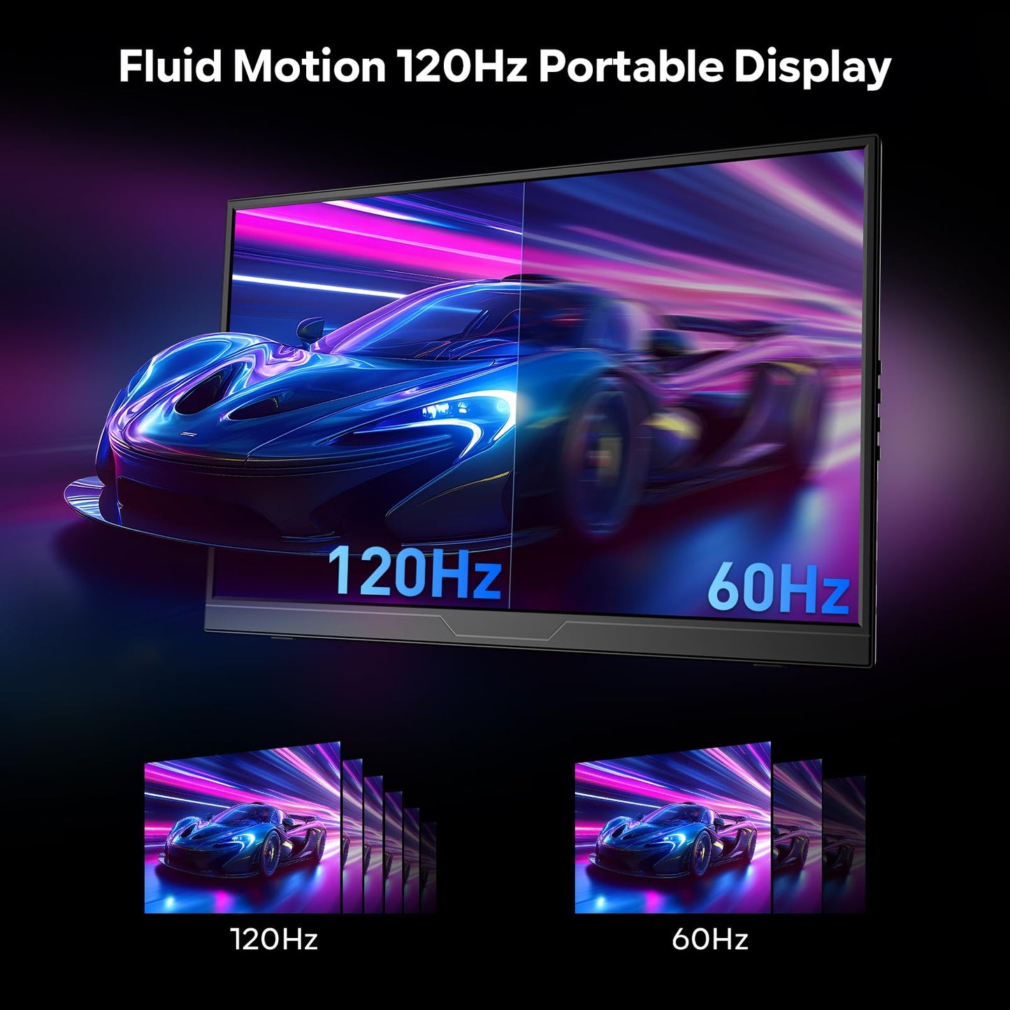 Dopesplay 120Hz Portable Gaming Monitor 16" 1200P FHD 100% sRGB Portable Display with Adjustable Stand, USB-C & HDMI External Monitor & Travel Screen for Laptop Mac PC Phone Xbox PS5 Switch