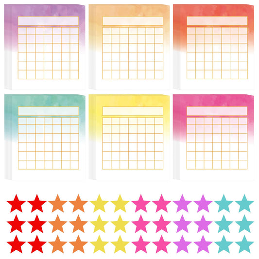 Eersida 96 Pack Teacher Incentive Reward Chart for Kids Students with Star Stickers Watercolor Cards for Classroom Home Behavior Encouraging, Positive Reinforcement(Classic)