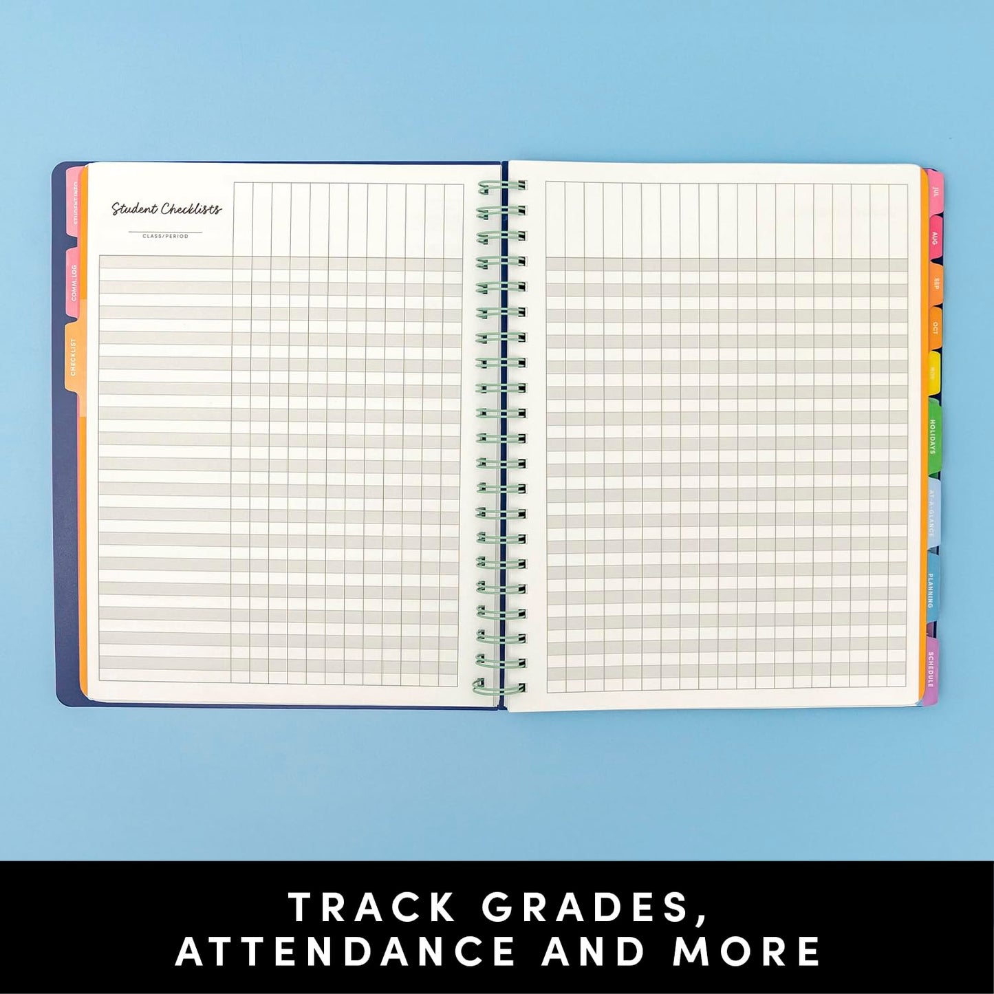 PAPERAGE Teacher Planner, Weekly & Monthly Academic Planner & Calendar, 12-Months, July 2026 - June 2027, (9.5" x 11"), Teacher Lesson Planning Book with Tabs, Stickers & Inner Pocket, Sage Green