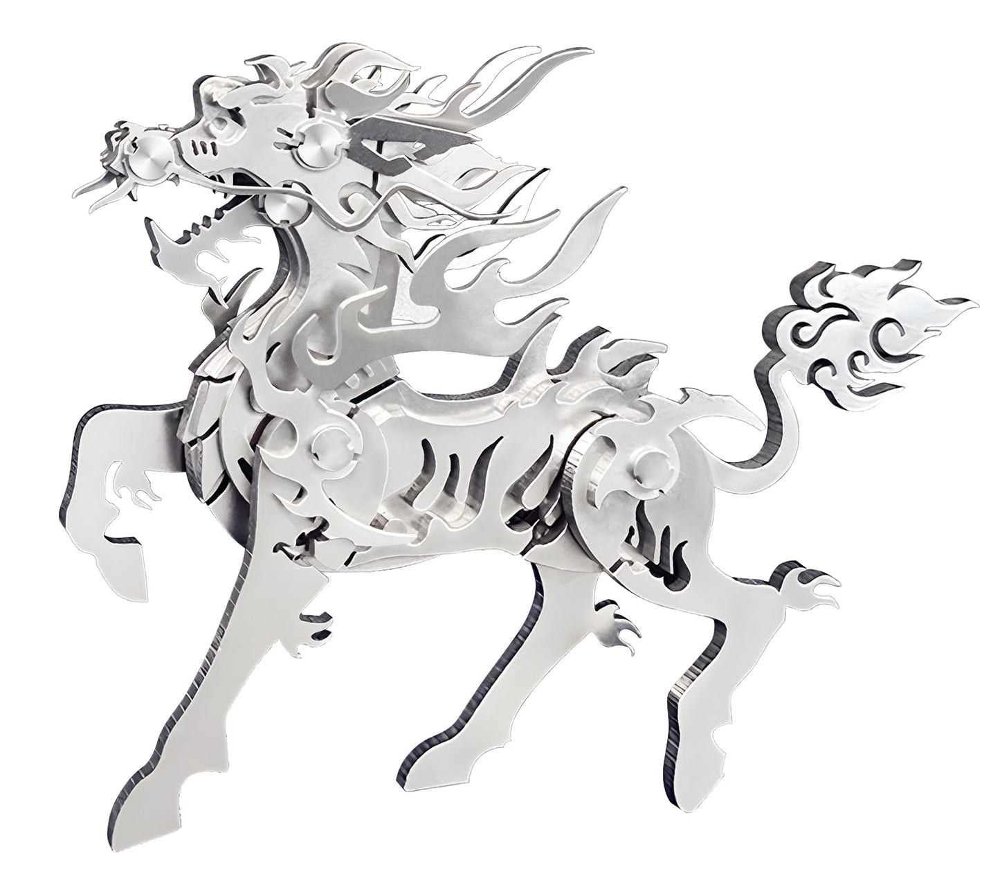 3D Metal Puzzles,3D Metal Puzzle for Adults,Mechanical Model Kit Flaming Kirin,Steel 3D Puzzles Stainless Steel Ornaments for Adults Home Decor Art Craft Gifts Toys.