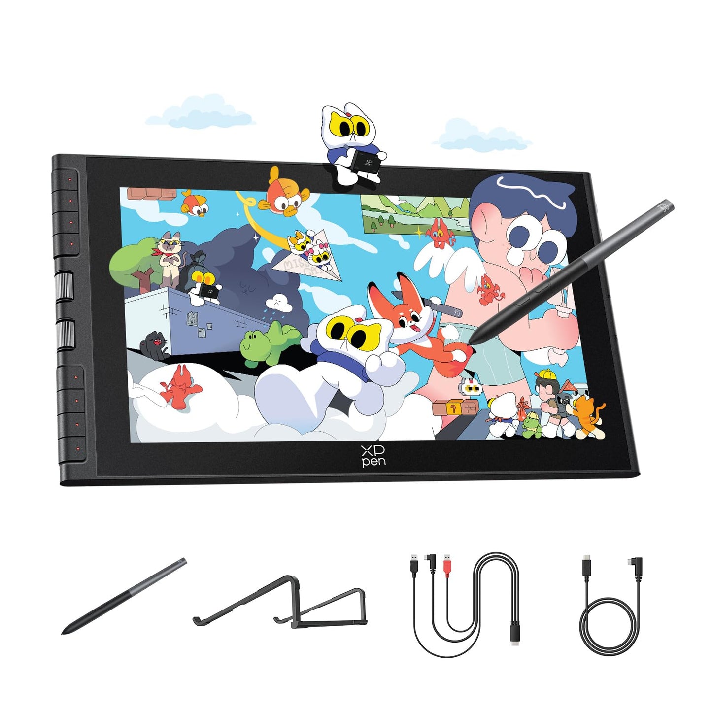 XPPen Artist 12 3rd 11.9" Drawing Tablet with Screen | X4 Pen 16K Pressure | Dial Wheels+8 Keys | AG Etched Glass Portable Art Drawing Tablet Compatible with Windows/macOS/Android/ChromeOS/Linux