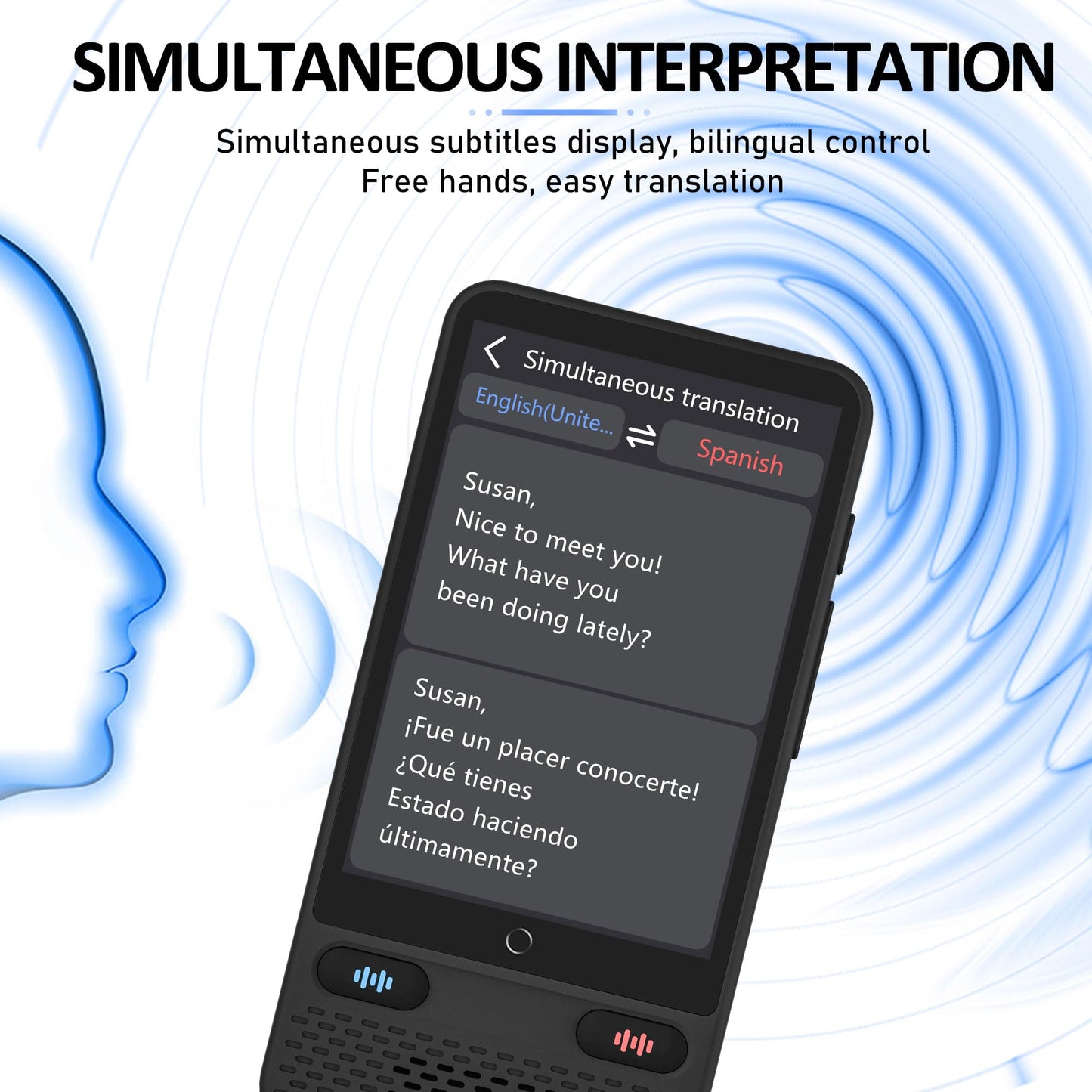 Language Translator Device,2024 Latest Two-Way Language Translator in 138 Languages, Online/Offline/AI/Voice/Photo Translation, Standy 240H, Portable Instant Translator for Business,Study & Travel