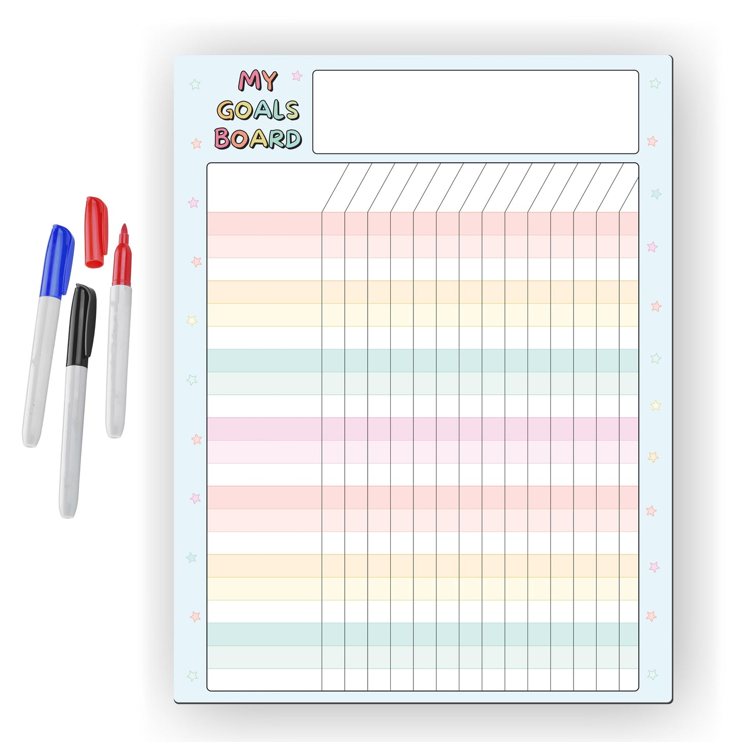 Magnetic Dry Erase Incentive Chart Board | Reward and Task Tracker for Kids and Adults | Behavior and Goal Organizer for Home, Classroom, and Teachers - 10" x 13" with Markers