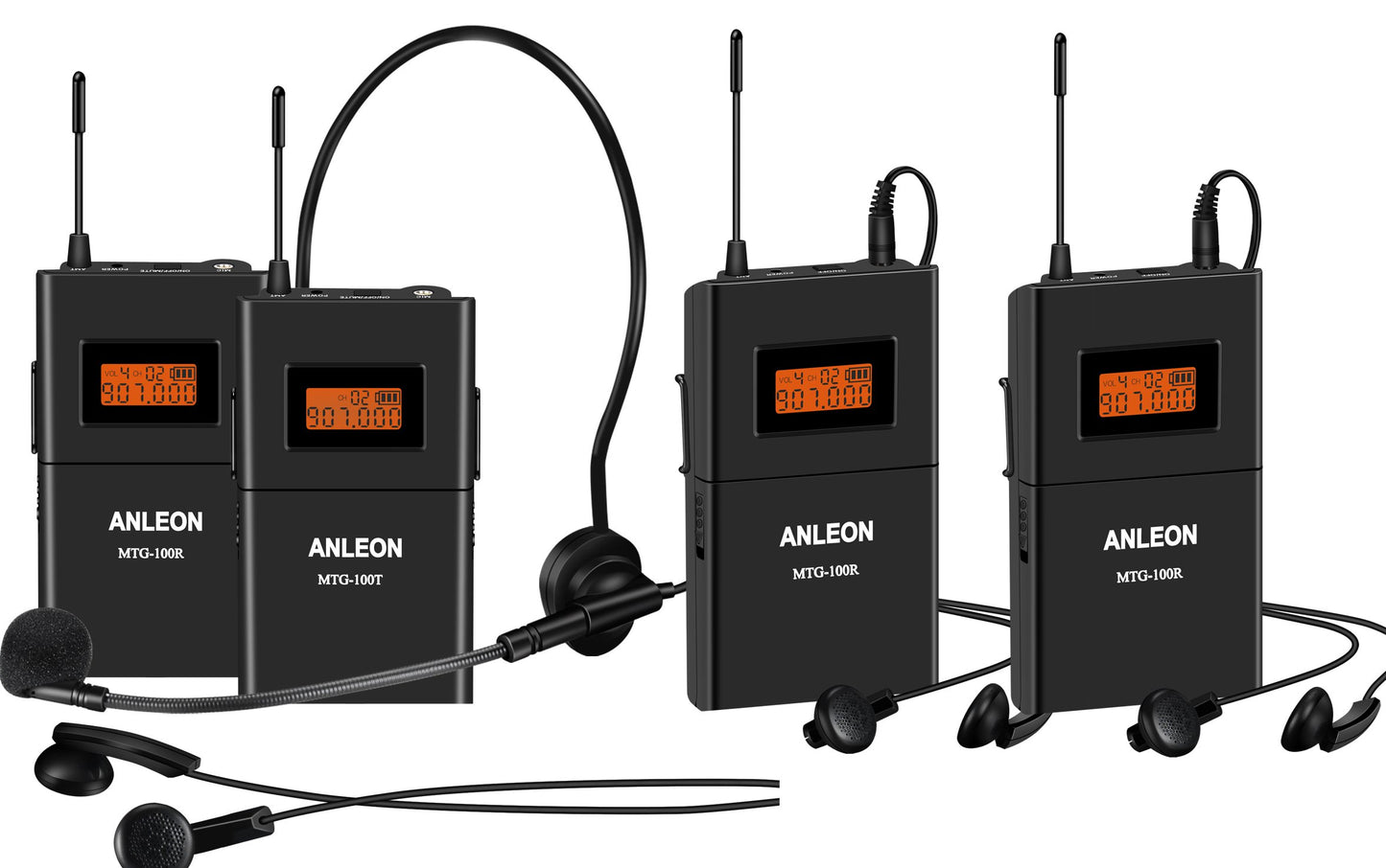 ANLEON MTG-100 Digital Wireless Tour Guide Language Interpretation Systems Wireless Acoustic Transmission System Tour Guiding, Simultaneous Translation, Audio-visual Eduation Tour Guide System,travelling, Meeting, Museum Visiting, Coaching, Education, Wir