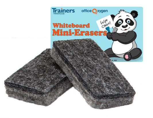 Trainers Warehouse Mini Erasers for Whiteboard Dry-Erase, Set of 30 erasers, 2.5" Long, for Classroom and Office | Fits in Small Hands | Whiteboard & Melamine Surfaces