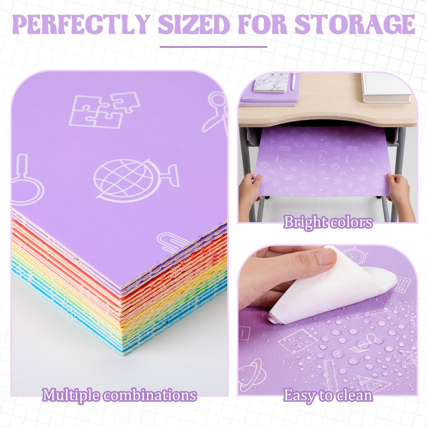 SATINIOR 24 Pcs Privacy Folders for Students, Desk Dividers for Classroom Testing, Trifold Cardboard Privacy Boards, Study Carrels Panel School Teacher Supplies(Stationery Style,Macaron Color)