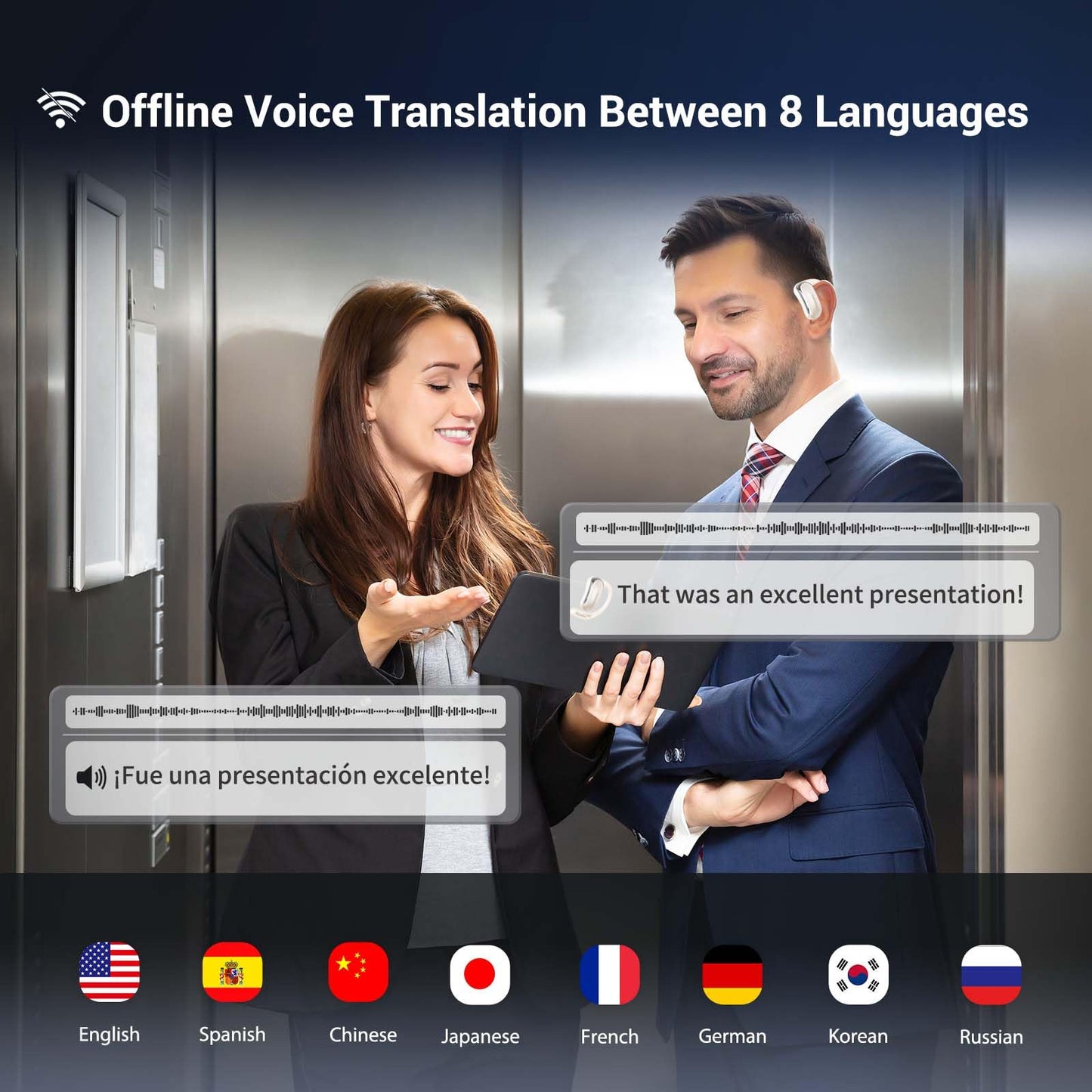 Wooask AI Translator Earbuds, 144 Language Translator OWS 3-in-1 AI Translation Earbuds Real Time F56 Beige (with Offline Package (Lifetime Free))