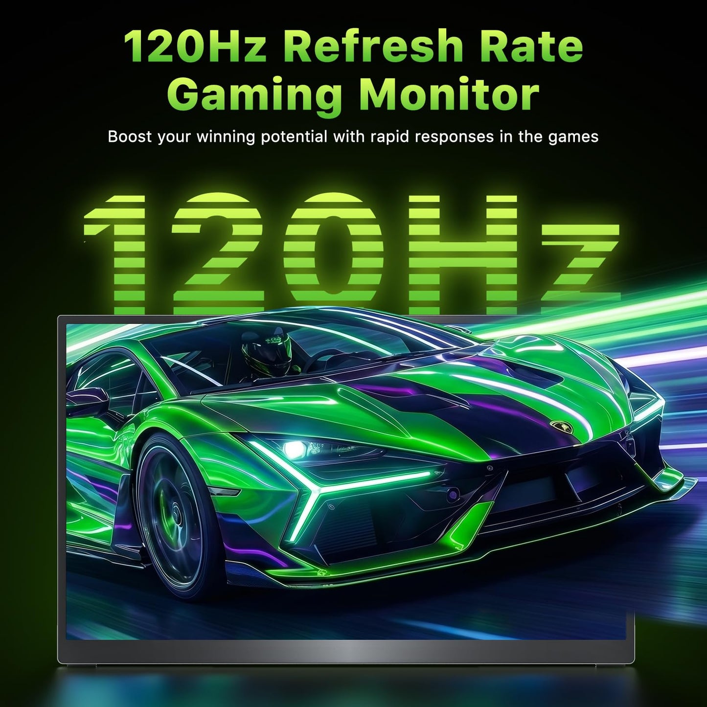 Upperizon Portable Monitor 18.5 inch 2K QHD 120% sRGB 120Hz IPS HDR HDMI USB-C Travel Monitor for Laptop MacBook PC Surface PS5 Xbox, Large External Display with Kickstand & Speakers, VESA Compatible