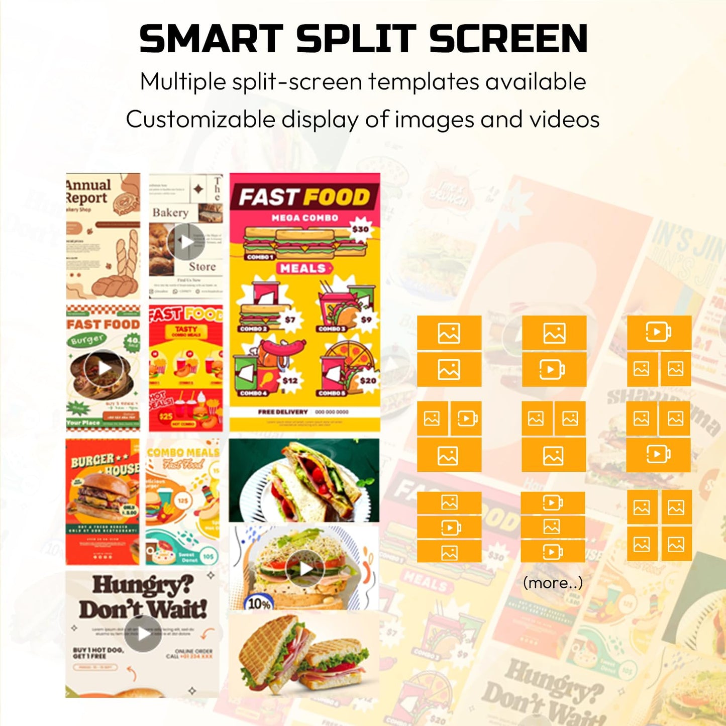 SIOXCFZ 43 Inch Portable FHD Digital Signage Displays, Impact-Resistant Screen Foldable Digital Display Kiosk, Smart LCD Split Screen, Free CMS, Movable Advertising Poster with Advanced Android 14 OS
