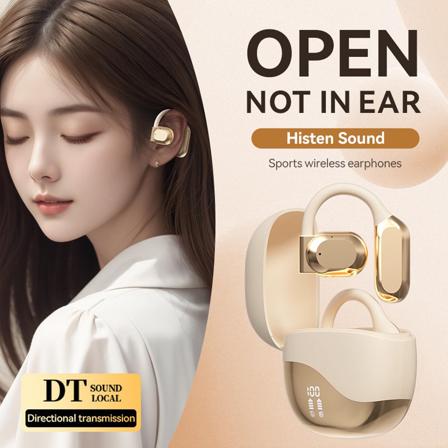 Wireless Earbuds for Real Time Translation 144 Languages, AI Translator Earbuds with App, Bluetooth Headset for Travel, Business Meeting and Language Learning