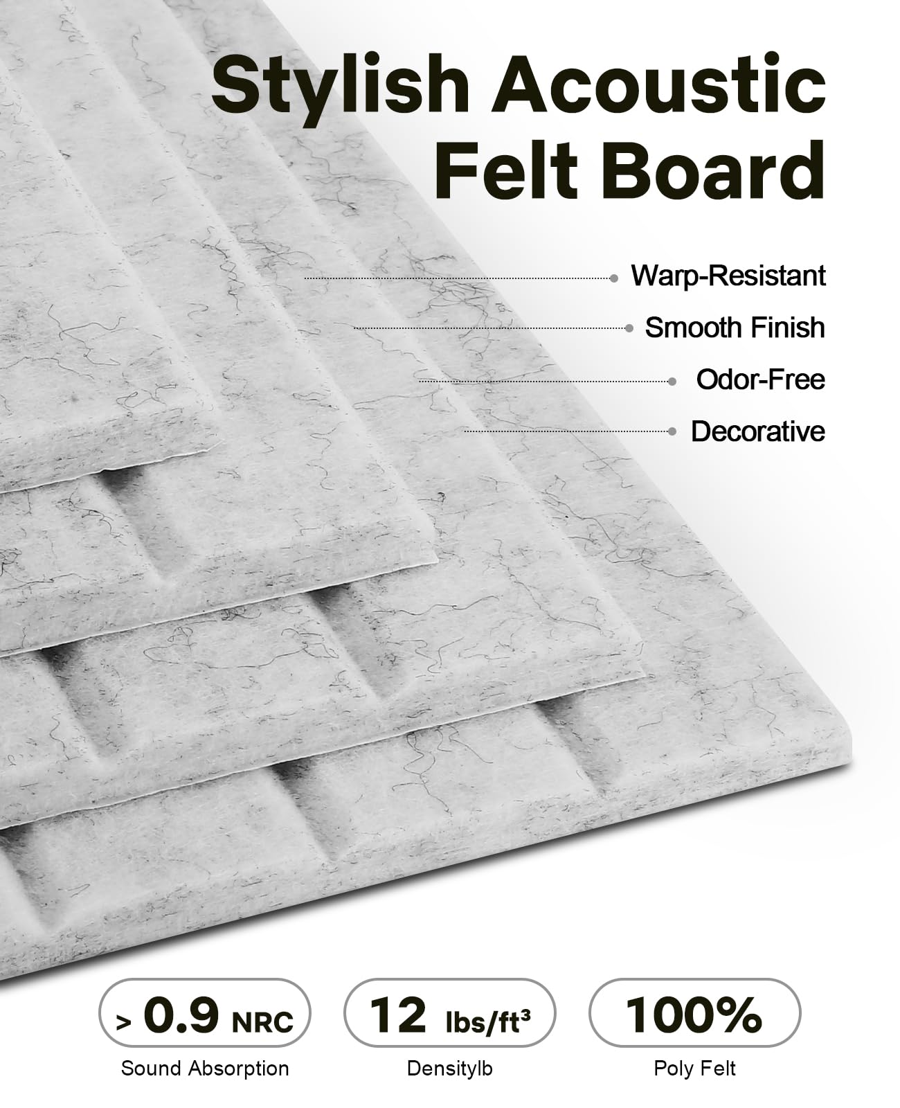 48" x 36" Large Cork Bulletin Board Tiles, Peel and Stick Felt Wall Panels for Vision, Message Center, Picture and Prayer Board for Office, Dorm, Room and Desk Decor(Gray)