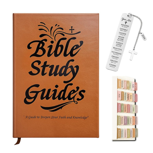 Bible Study Guide, 3 Pcs Bible Study Supplies for Women Includes Bible Study Journals, Bookmark and Bible Tabs for Daily Devotional Practice