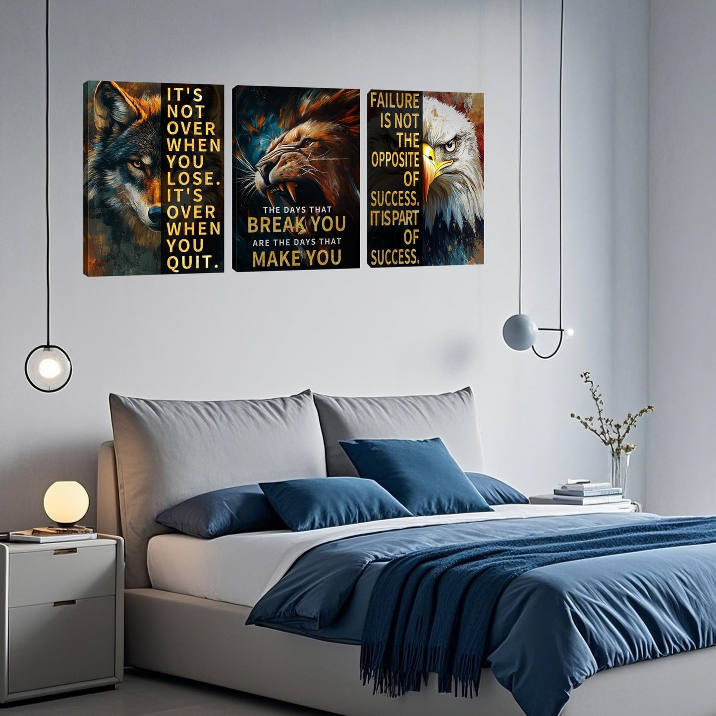 3 Panel Print Canvas Wall Art Motivational Office Wall Decor Painting Inspirational Posters Modern Inspiring Artwork for Home Living Room Bedroom Wall Decor Office Wall Art Ready to Hang - 36"Wx 16"H