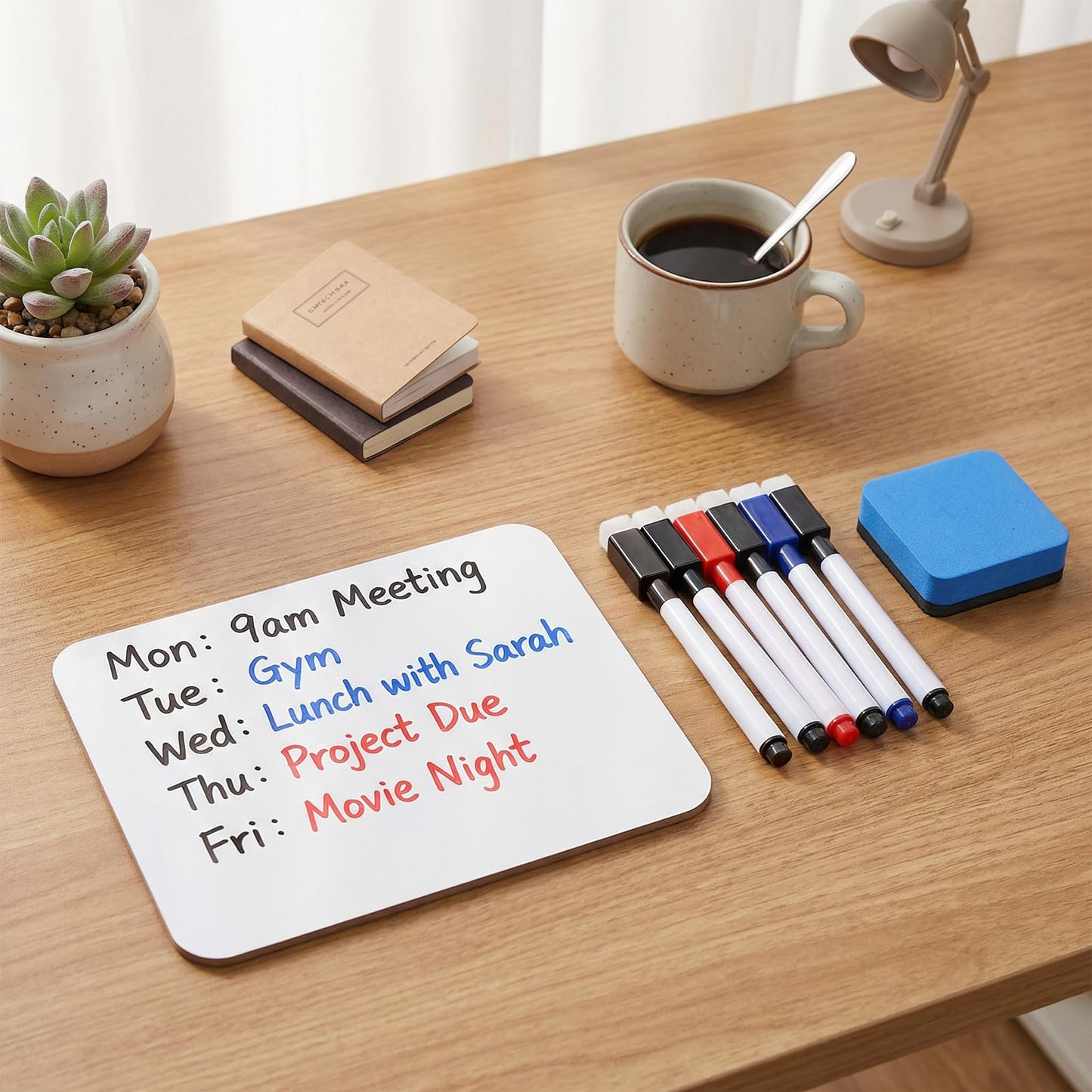 12 Sets Mini Whiteboard Small Dry Erase Board 5''x 7'' Double Sided Small White Board Dry Erase with Markers Erasers Pen Holders Portable Mini Whiteboard for Classroom Teacher Home Office