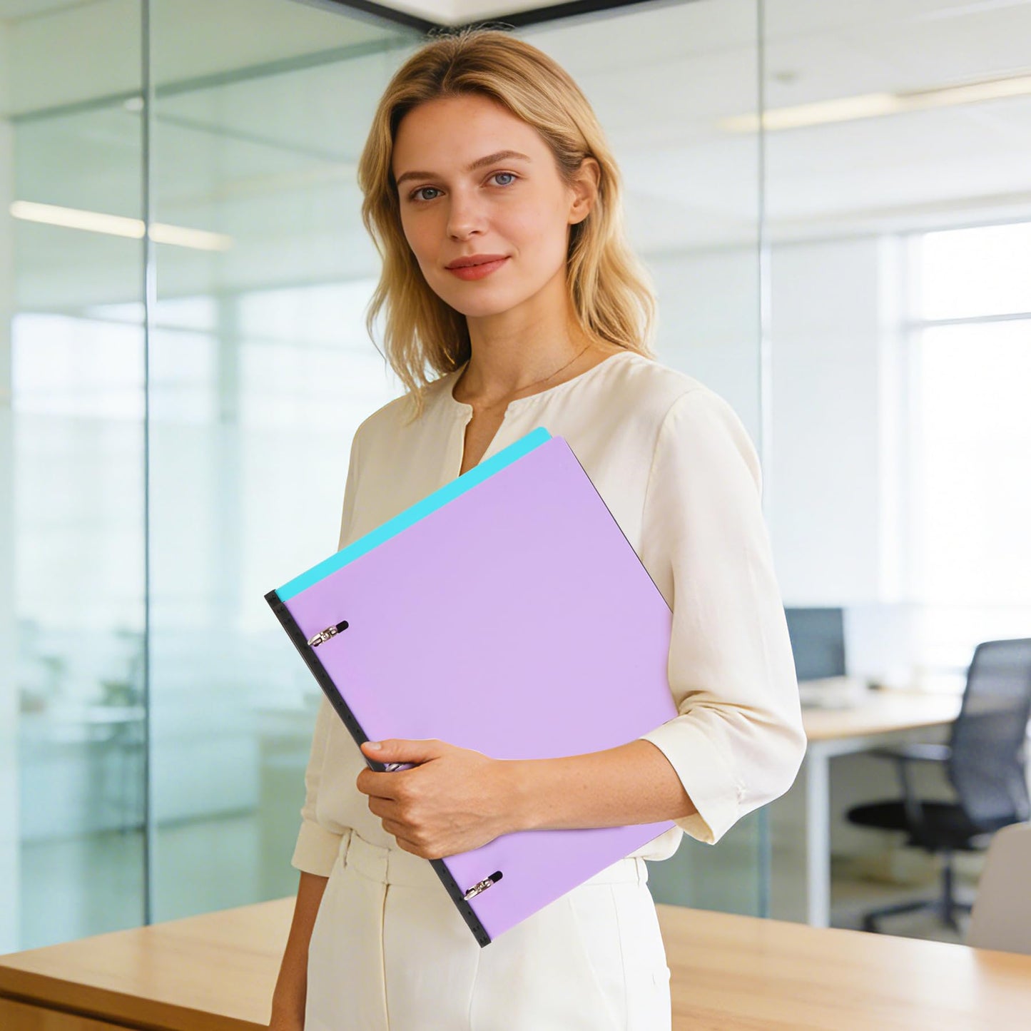 WOT I 6-Pack 1 Inch Telescoping 3 Ring Binder, Expandable Flexible Binder - Patented Design for Easy Portability, Holds 225 Sheets (Assorted Pastels)