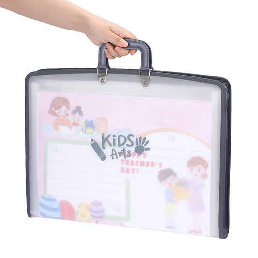 BTSKY 1 Pack A3 Art Portfolio - 11x17 Inch Zippered Accordion File Organizer with 13 Pockets, Portable Portfolio Folder with Zipper Closure & Sticky Labels for Artworks, Documents, Paintings