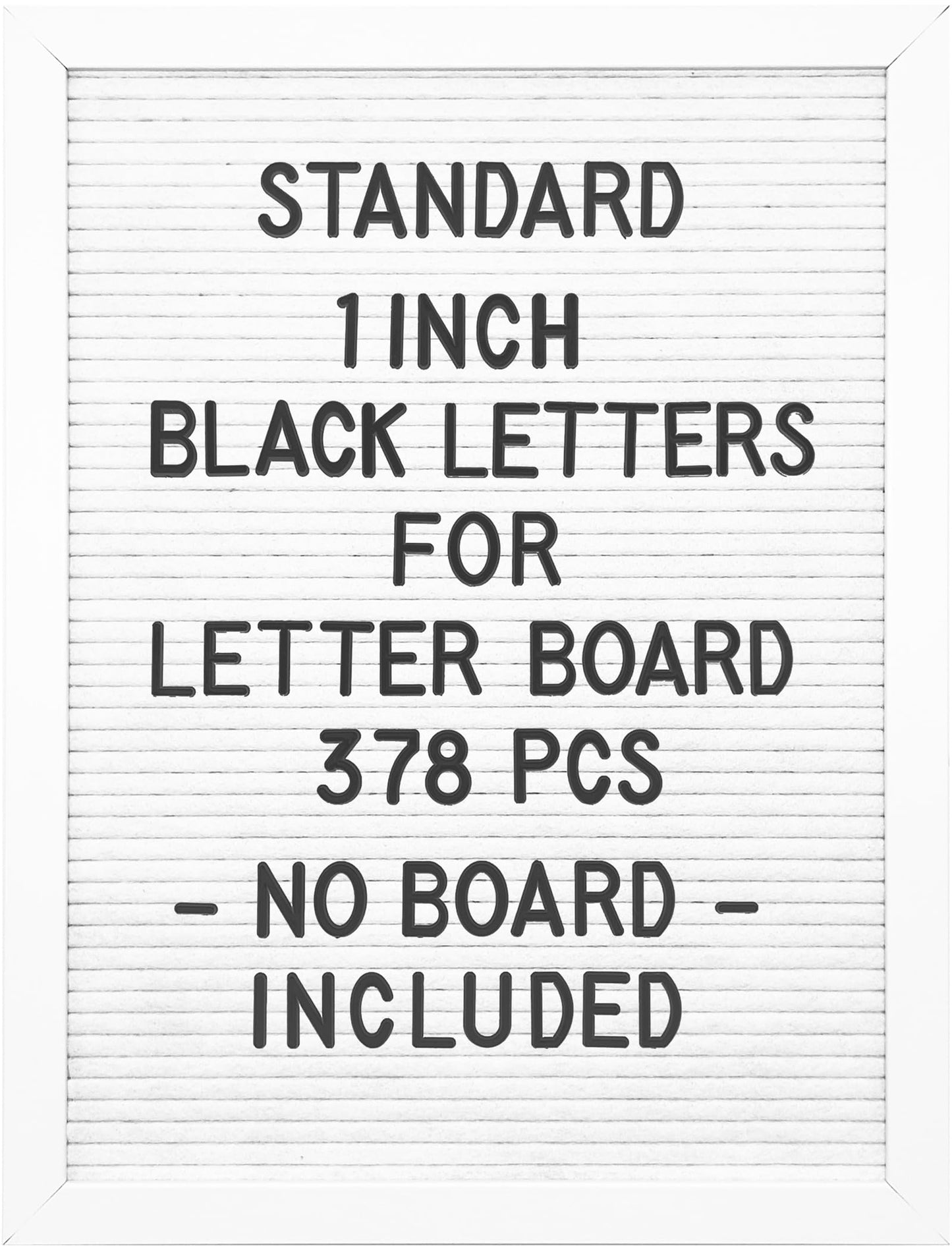 G GAMIT Pre-cut 378pcs Standard 1inch Black Letters Only (No Board Included)