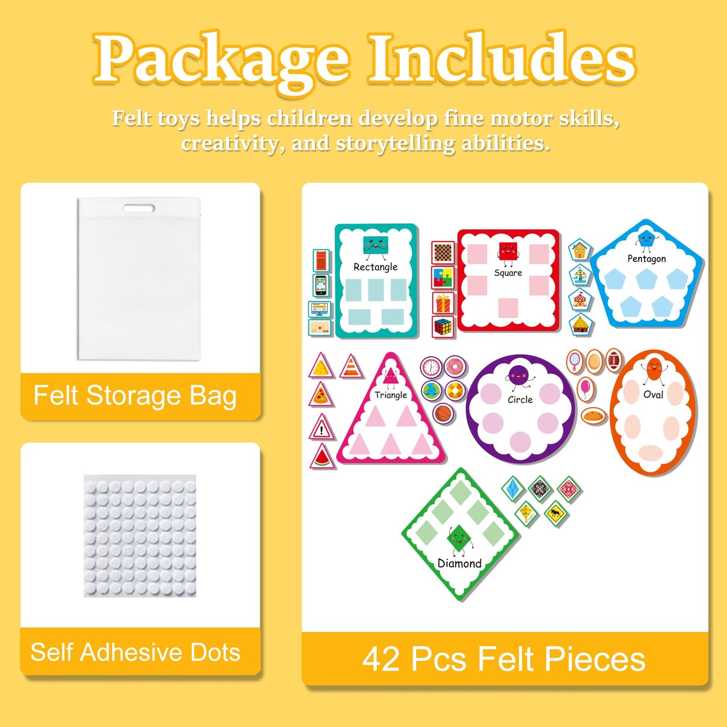 Ai fsem Shape Sorting Flannel Board for the Classroom Felt Story Board Pieces Speech Therapy Materials Teacher Supplies Felt Shapes for Crafts