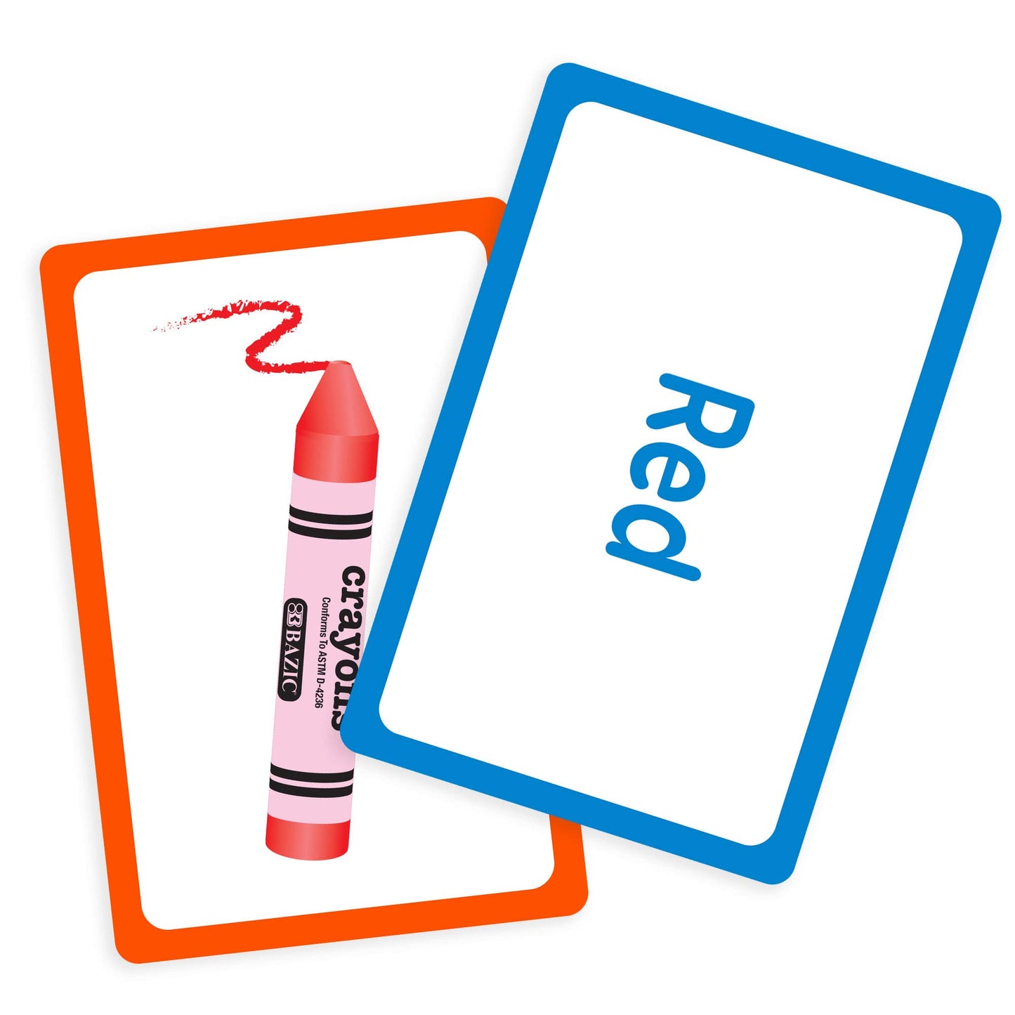 BAZIC Products Colors and Shapes Flash Cards, 36 Cards, Ages 3+, Case of 72