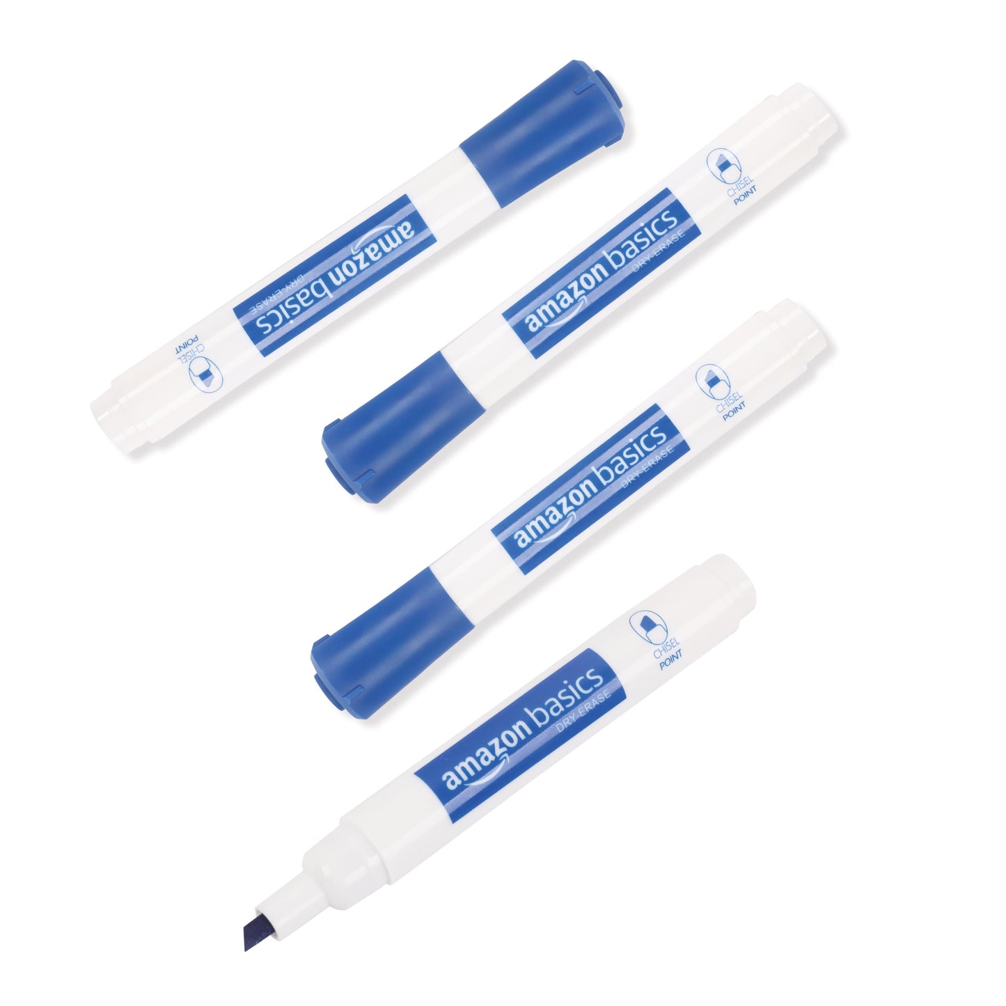 Amazon Basics Dry Erase Whiteboard Markers, Chisel Tip, Low-Odor, Blue, 24-Pack, For Drawing, Sketching and Writing