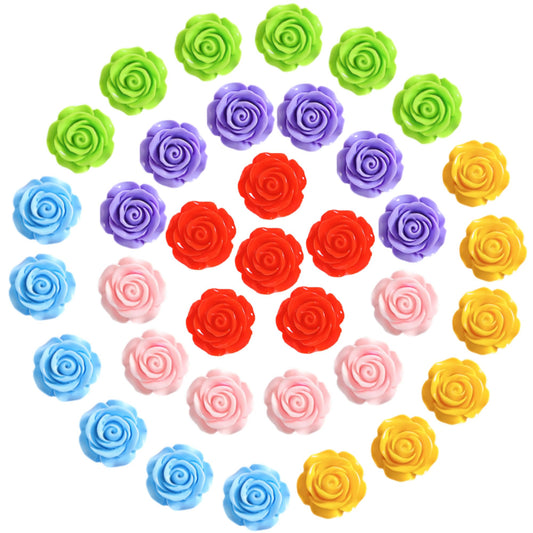 36-Piece Cute Resin Fridge Magnets Set - Colorful Kitchen Refrigerator Magnets for Home & Office, Whiteboard Magnetic Stickers for Photos, Notes, Memos, Shopping Lists (Rose Series)