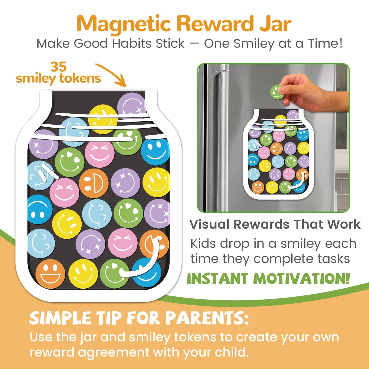 JJPRO Magnetic Bedtime/Morning/Daily Routine Chart for Kids with Reward Jar-Morning Routine Chart,Daily Checklist Reward Chart for Toddlers,Reward Jar for Kids,Cute Visual Schedule Board for Home
